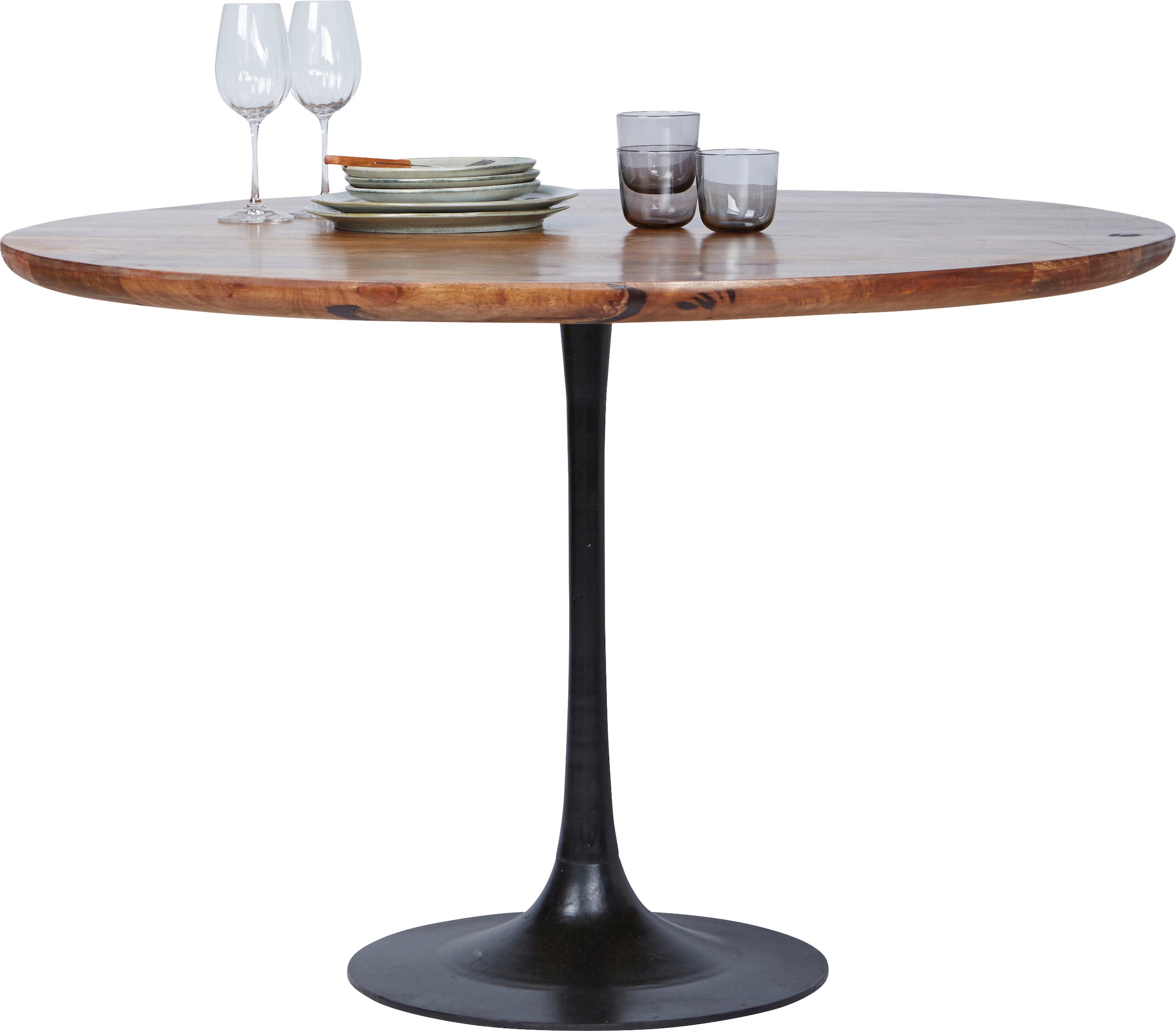 TOM TAILOR HOME Esstisch »T-MODERN TABLE ROUND«, aus Mangoholz, Knopfdetail, Moderne Eleganz durch abgerundete Kante