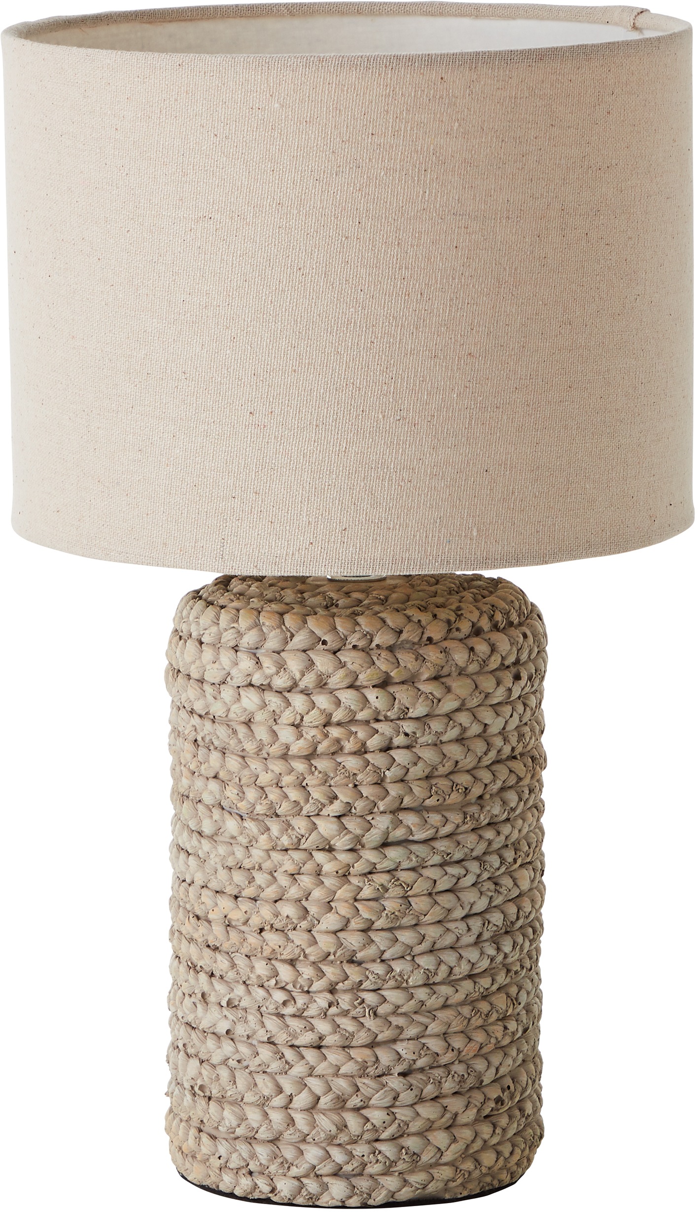 Timbers Tischleuchte »Springfield«, E27, 1 St., Tischlampe Schreibtischlampe Keramik in Geflecht - Optik 1 x E27, max. 40W, grau/beige
