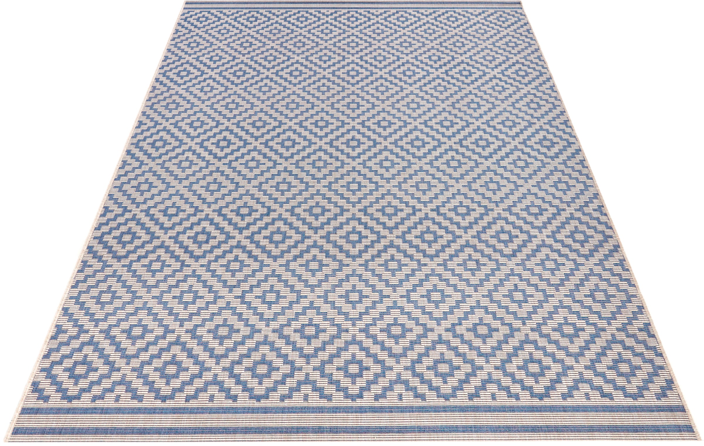 NORTHRUGS Teppich »Raute«, rechteckig, 8 mm Höhe, In-& Outdoor, Wetterfest, Balkon, Läufer, Wohnzimmer, Terrasse, Raute