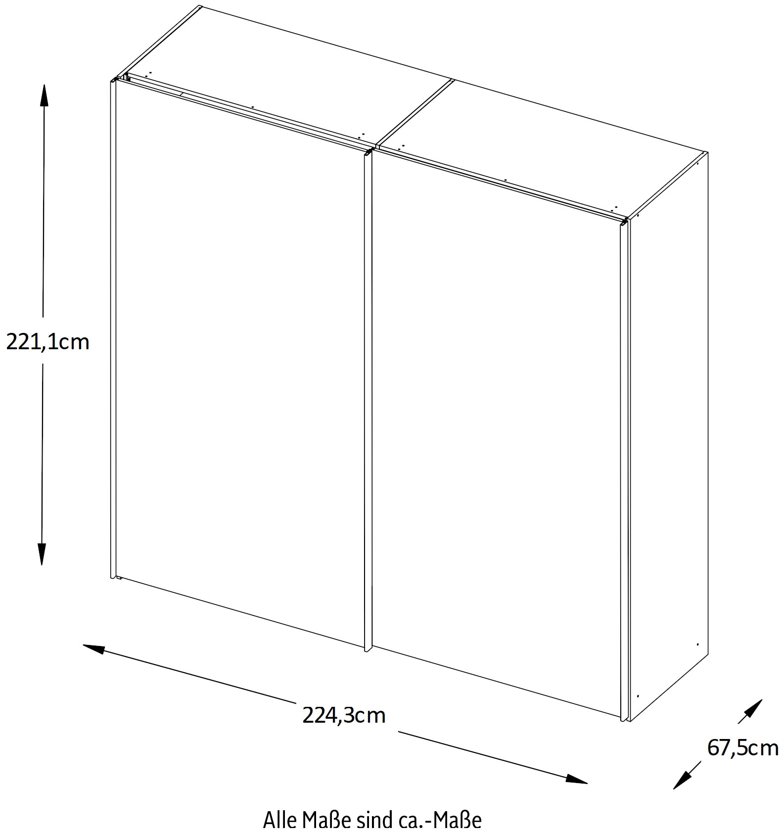 STAUD Schwebetürenschrank »Sinfonie Plus, edles Design in hochwertiger Qualität, Made in Germany«, Mit Spiegeltüre und vier verschiedenen Ausstattungsvarianten