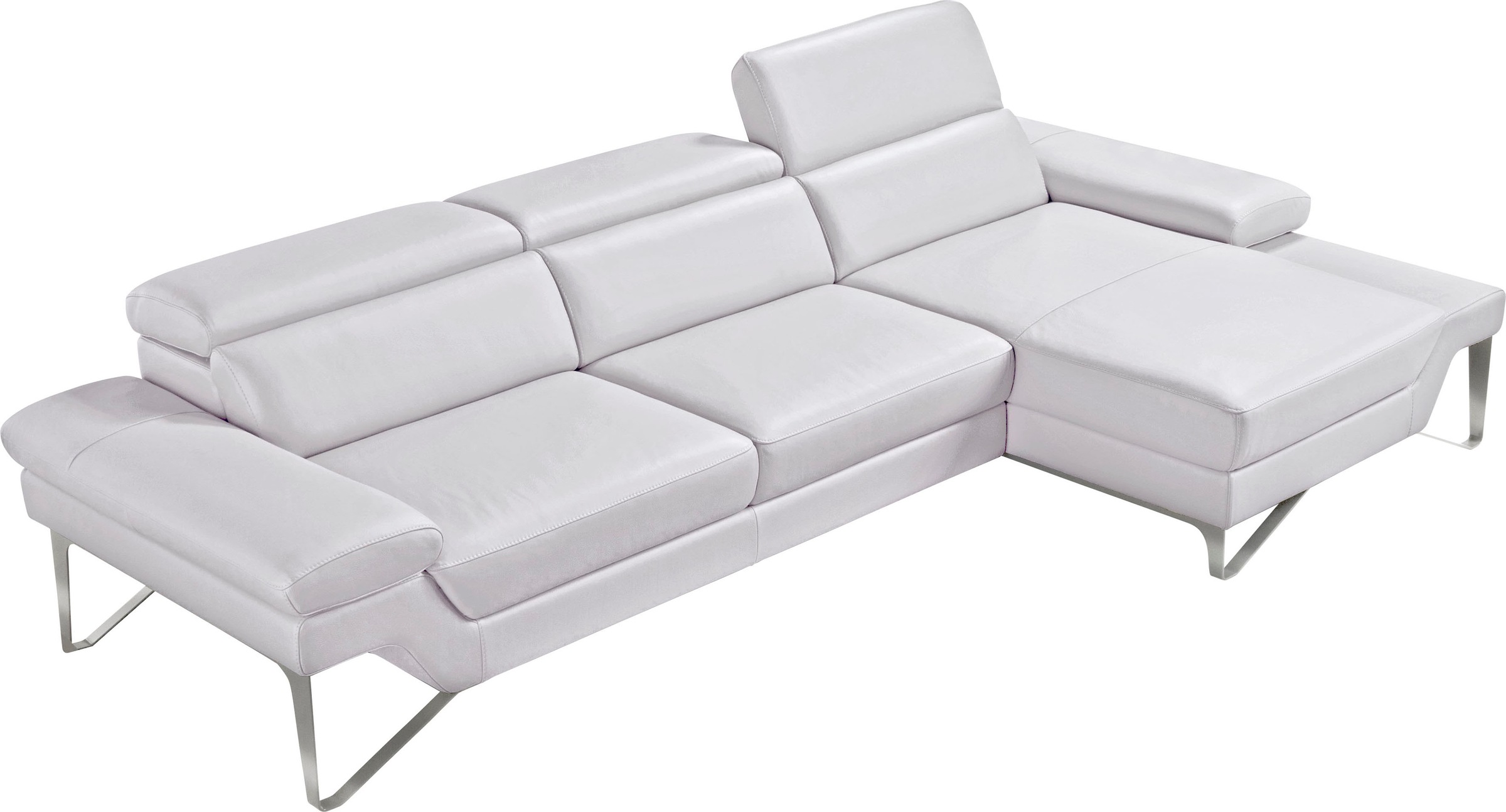 Egoitaliano Ecksofa »Princess, elegantes Designsofa mit erstklassigem Sitzkomfort, L-Form«, mit Recamiere, inkl. Kopfteilverstellung, edle Designmetallfüße