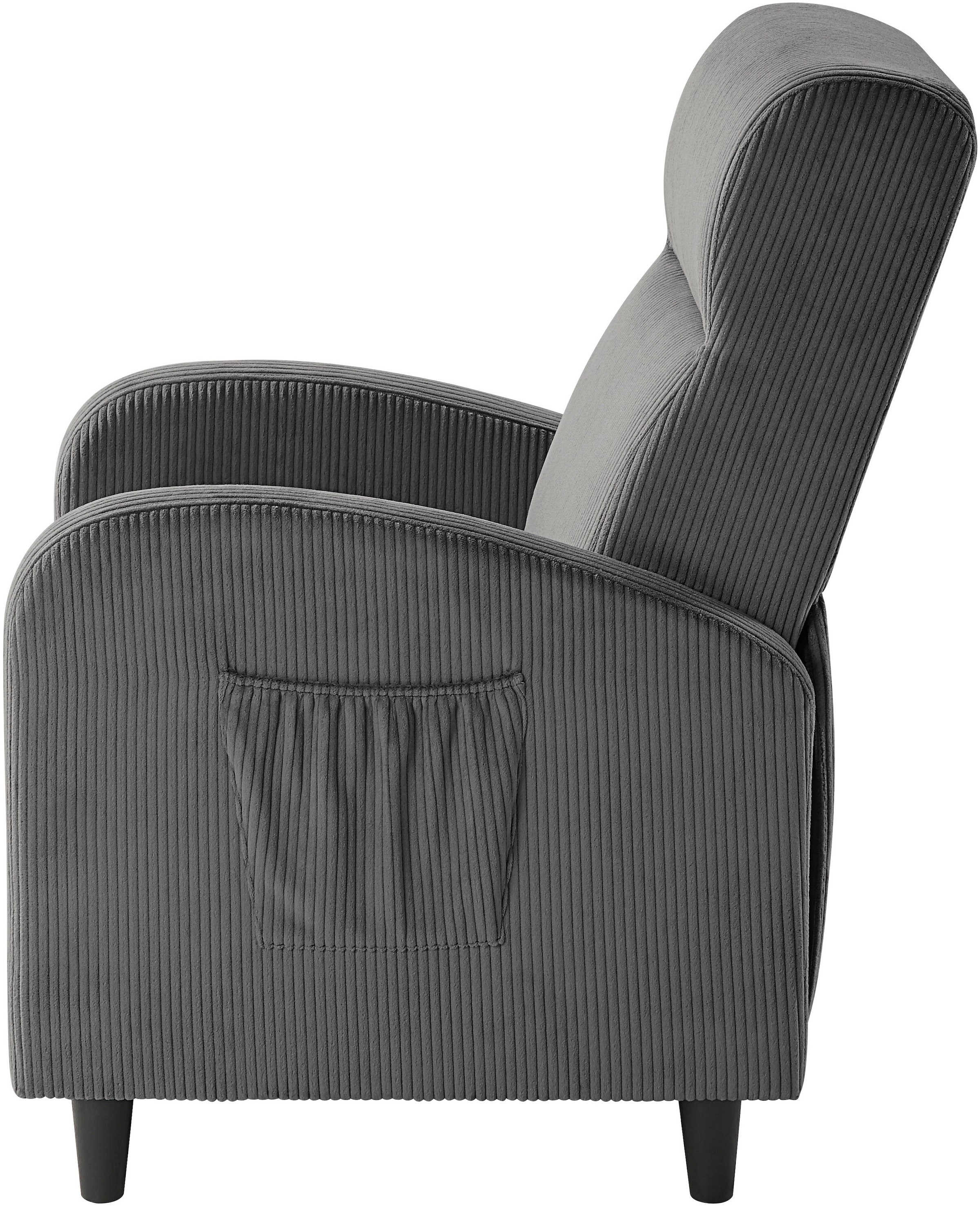 ATLANTIC home collection Relaxsessel »Tom«, mit Relaxfunktion, inklusive seitlicher Tasche