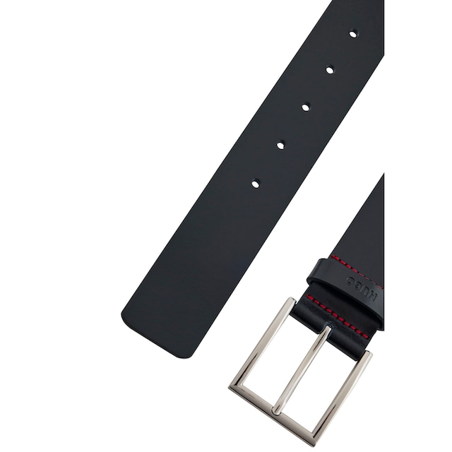 HUGO Ledergürtel »Giaspo«, mit Logo-Prägung auf der Schlaufe und roter Naht  online bestellen bei OTTO