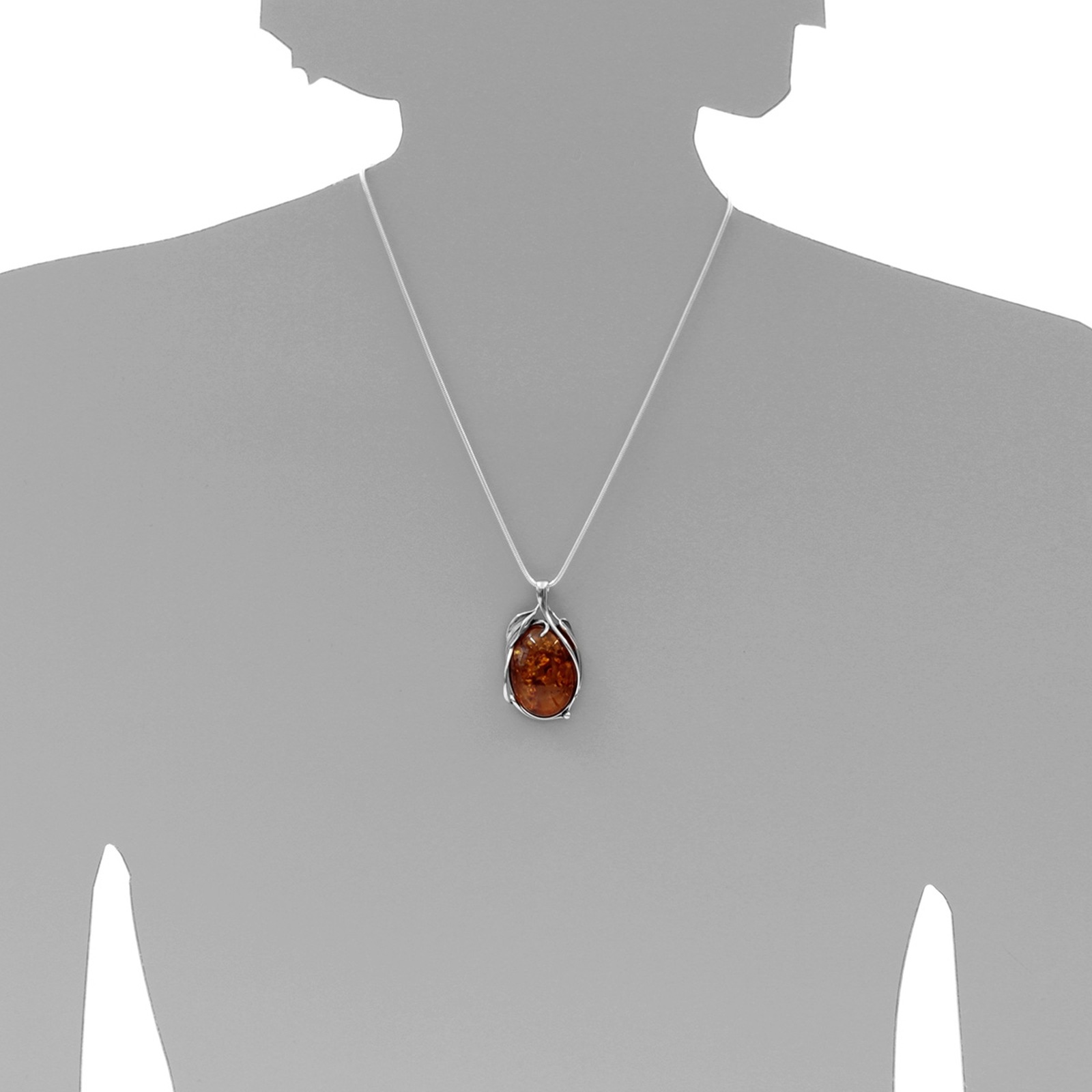 OSTSEE-SCHMUCK Kettenanhänger »- Annegret - Silber 925/000 - Bernstein«