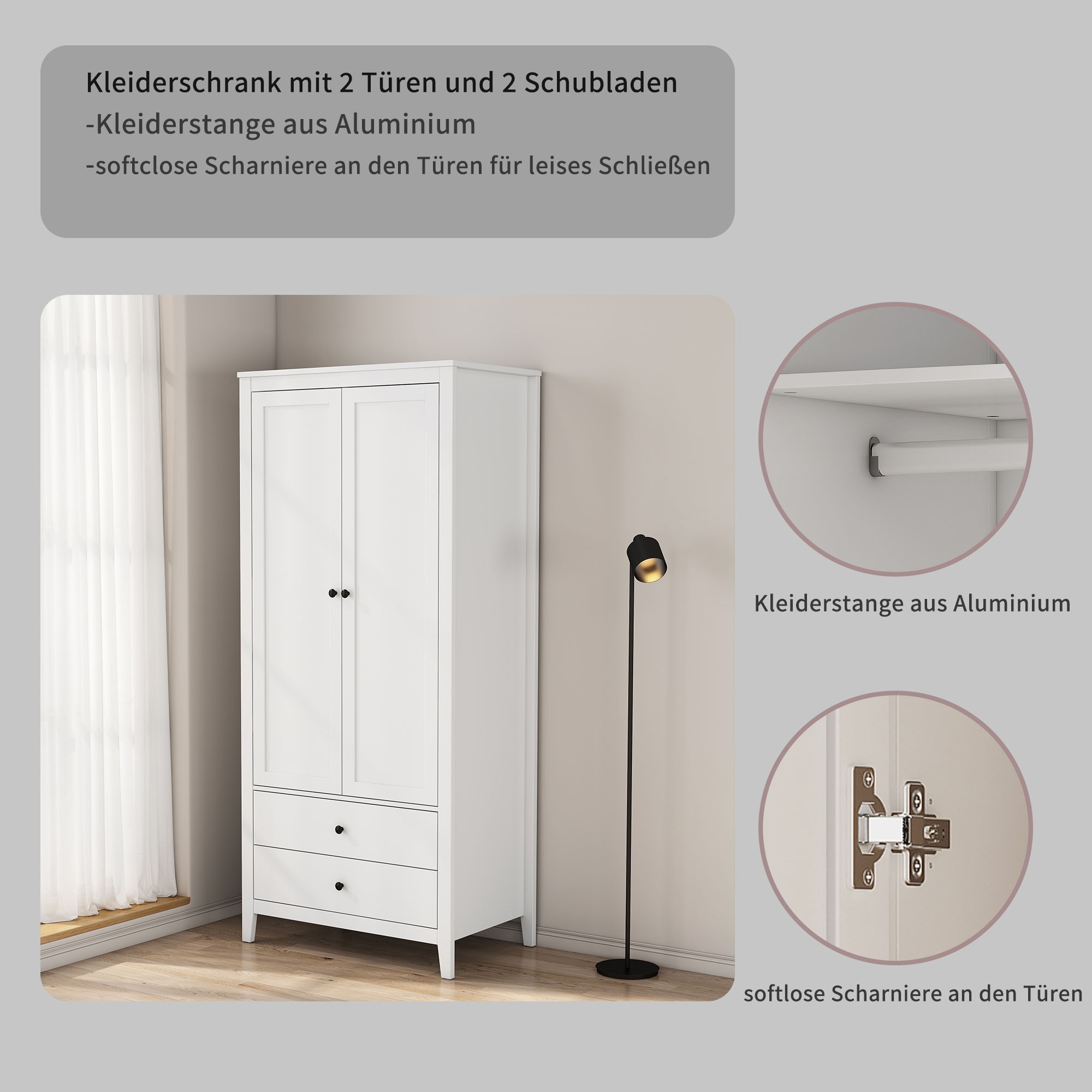 OTTO home Kleiderschrank »Borkum Schlafzimmerschrank Garderobe Landhaus Bestseller«