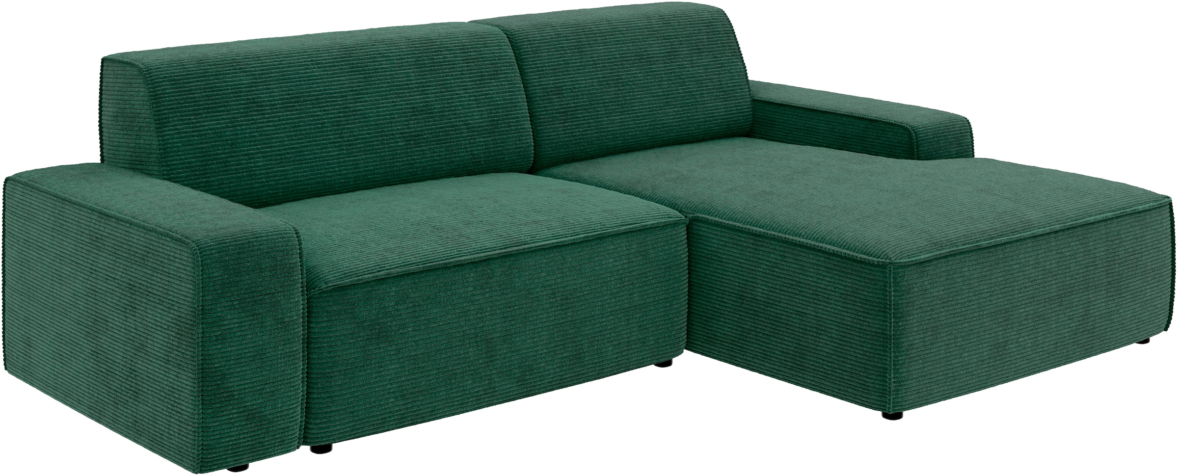 TRENDMANUFAKTUR Ecksofa »Graz, wahlweise mit Sitzvorschub und Bettkasten, L-Form, Breite 246 cm«, in Cord-, haustierfreundlichem LEO Struktur- oder LUMOS-3D-Bezug