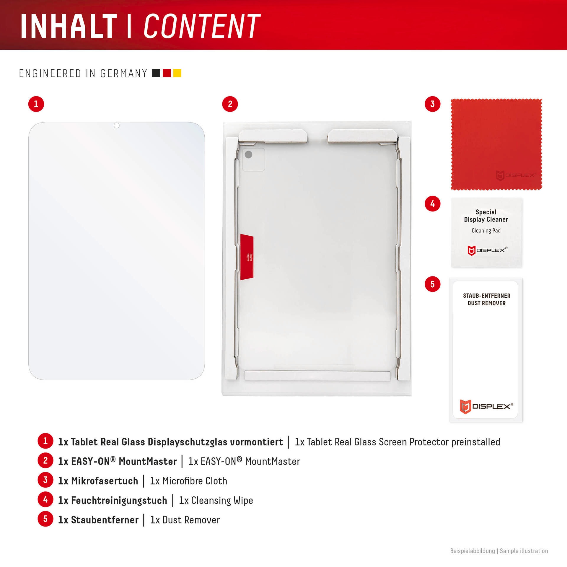 Displex Displayschutzglas »Tablet Real Glass« für Apple iPad 10,9'' (10. Gen.) Displayschutzfolie, Schutzfolie, Bildschirmschutz, kratz- & stoßfest