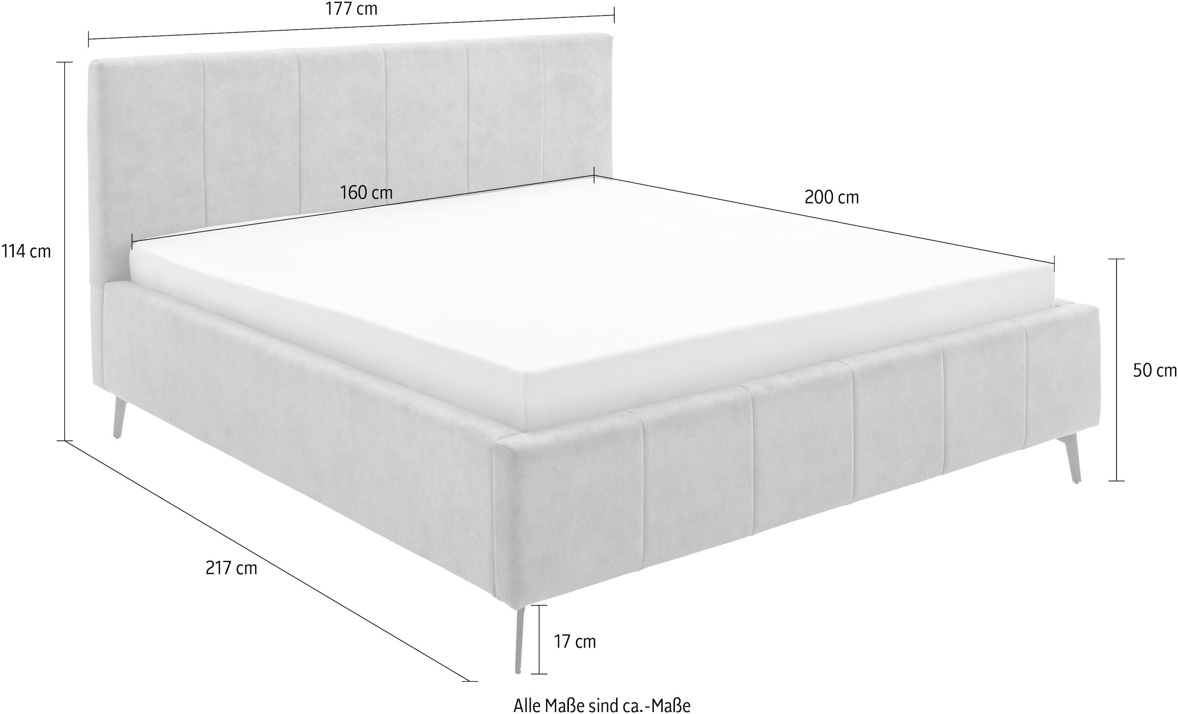 meise.möbel Stauraumbett »Lizzano« inkl. Lattenrost und Bettkasten