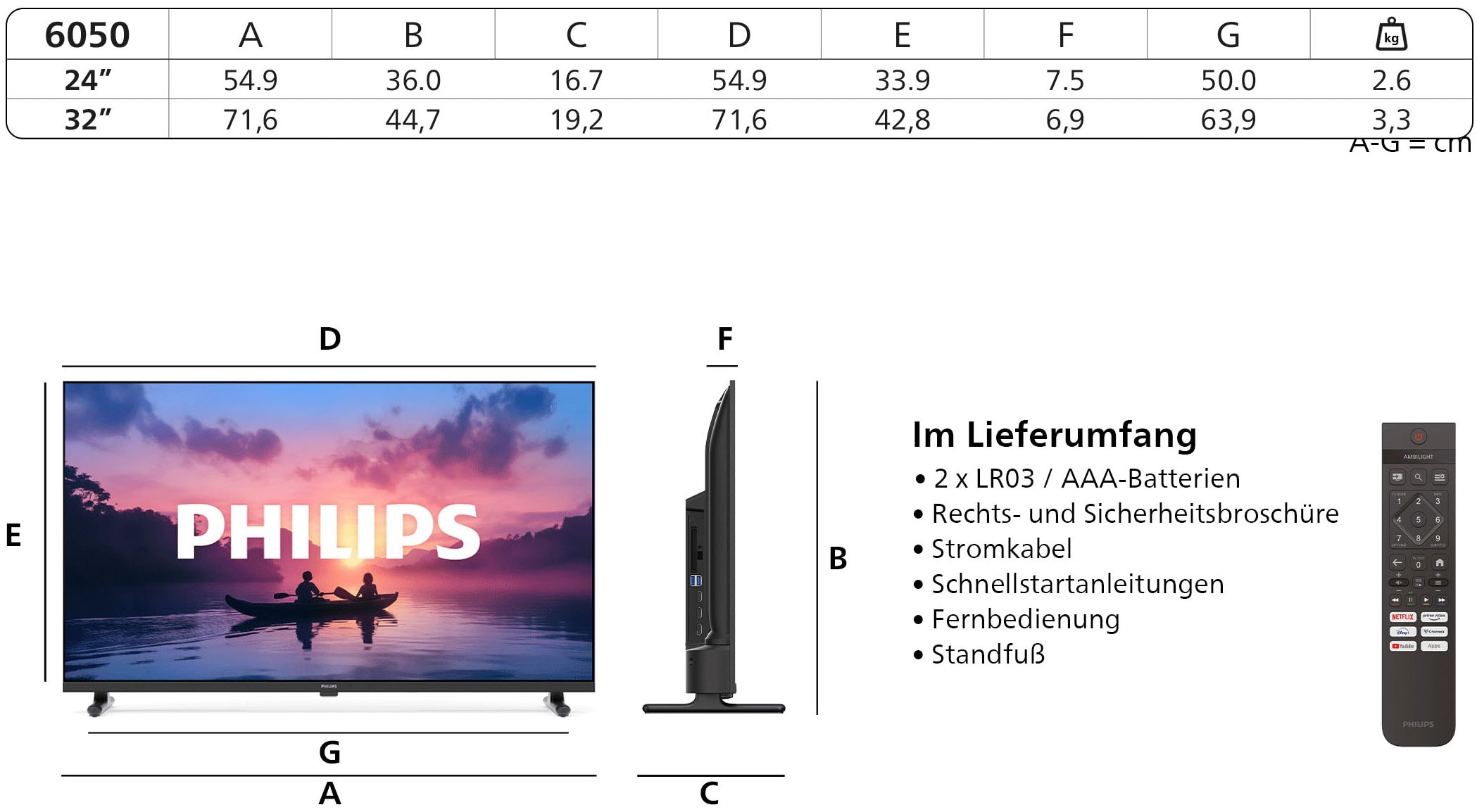 Philips LED-Fernseher »24PHS6050/12« 60 cm/24 ″ HD ready Smart-TV