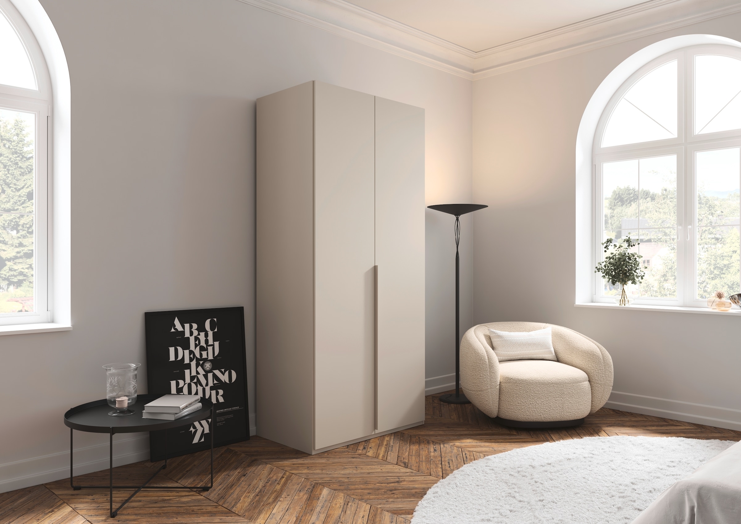 LeGer Home by Lena Gercke Kleiderschrank »Schrank Garderobe Ankleide Schlafzimmer Flur SERINA Eyecatcher« in 3 verschiedenen Ausstattungen BASIC/CLASSIC/PREMIUM,  in 6 Breiten (101 - 401 cm) mit Front Glas oder Dekor MADE IN GERMANY