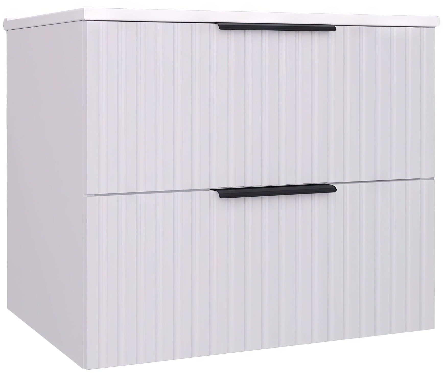 welltime Waschtisch »TIBU mit Waschbecken. 2 Schubladen. 2 Breiten (60/80cm) und 4 Farben« Badschrank mit Waschbecken, Softclose, Maße B/H/T: 61/53/47 cm