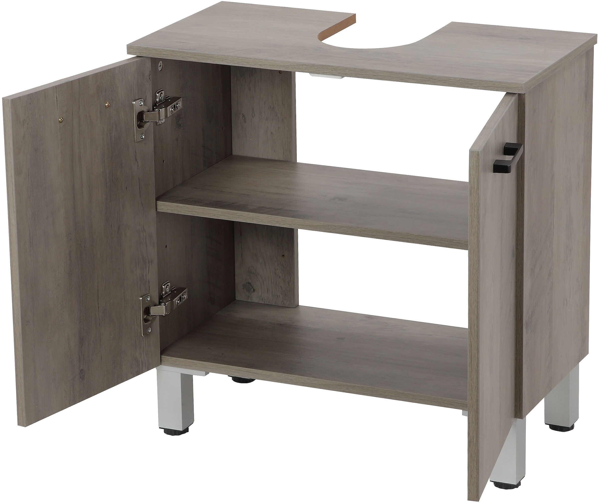 welltime Waschbeckenunterschrank »Florenz,Breite 60cm, 2 Tür, 2 Fächer, mit Siphonausschnitt, MDF-Front« in verschiedenen Farben erhältlich, Badmöbel, Badschrank, Kommode, Bad