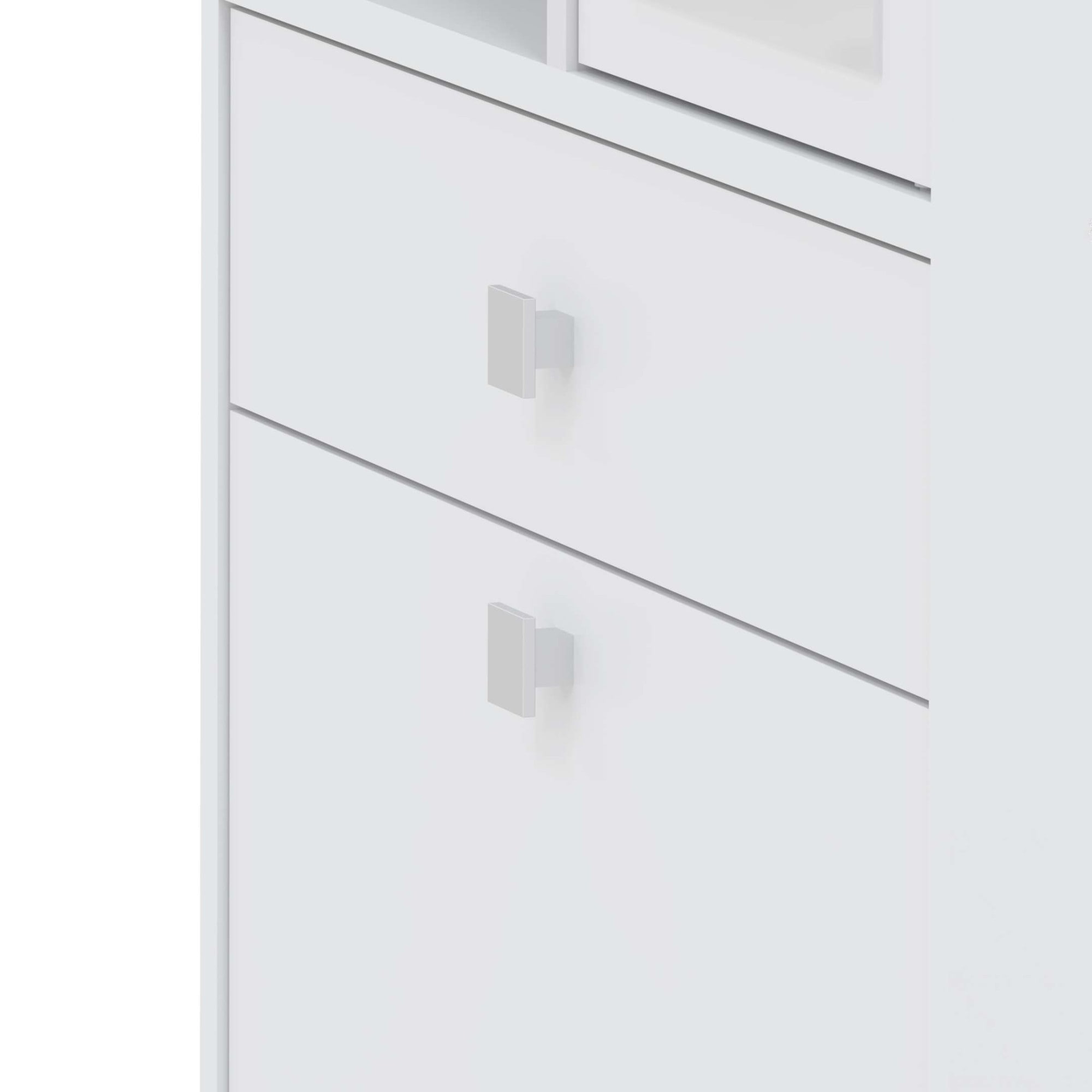 TemaHome Wäscheschrank »Combi Badezimmerschrank mit Schublade, Türen,«, mit Spiegel, offene Fächer, Weiss