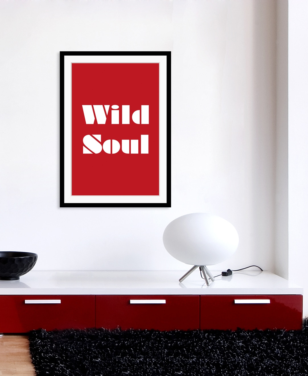 queence Bild »Wild Soul« Schriftzug | Schriftzüge | Sprüche & Texte HD Premium Poster-Druck inkl. Holzrahmen