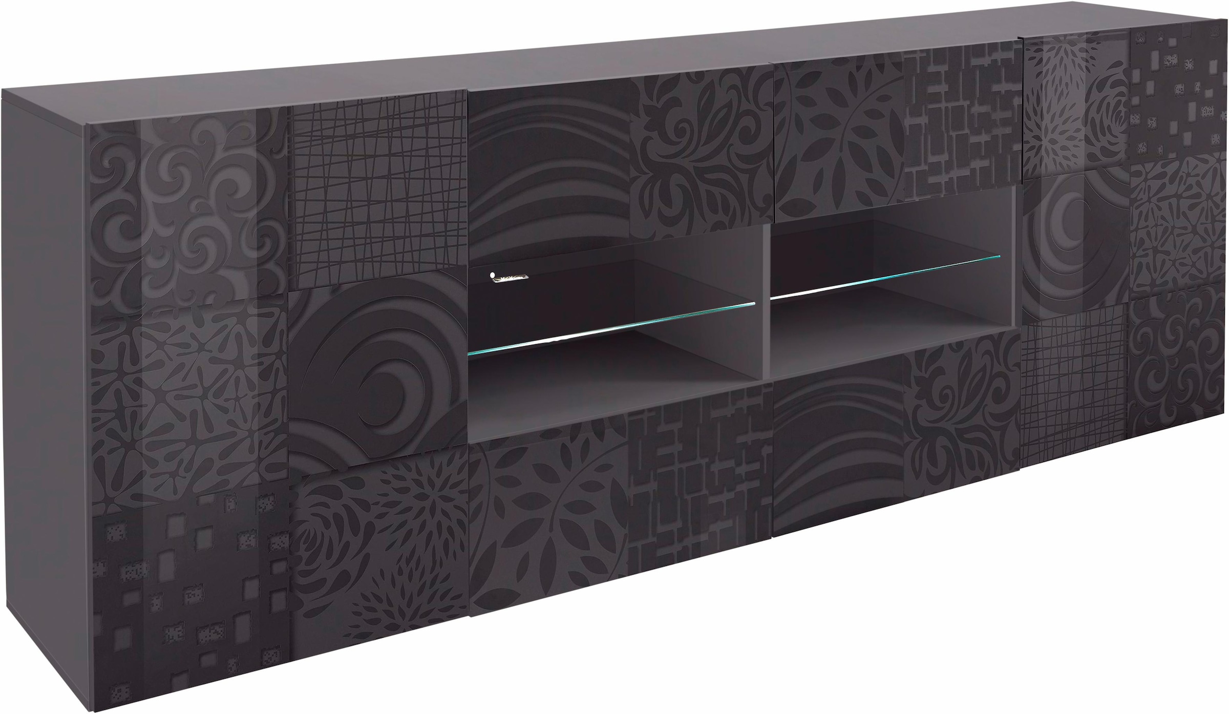 INOSIGN Sideboard »Miro«, Breite 241 cm mit dekorativem Siebdruck