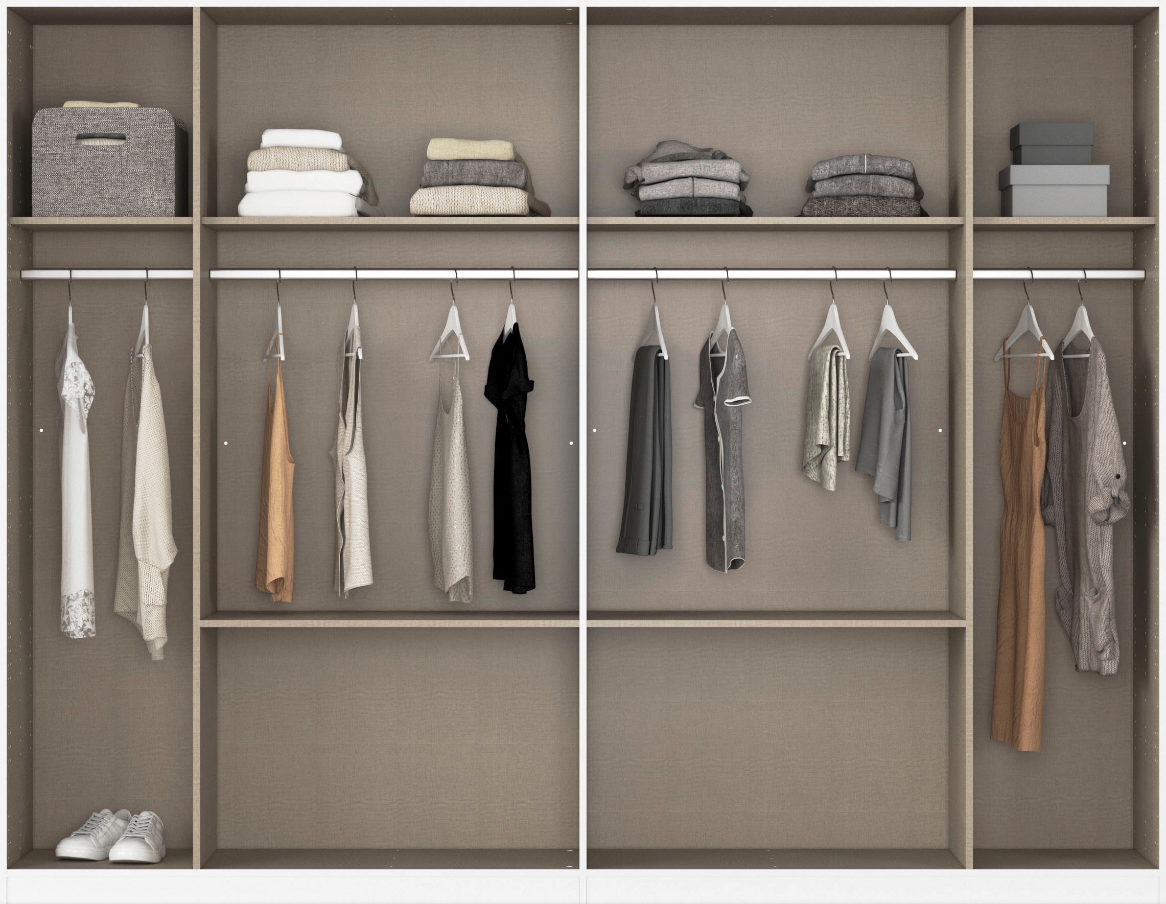 rauch Drehtürenschrank »Mainz mit Passepartout« optional mit Beleuchtung, Außentüren mit Push-to-Open Funktion