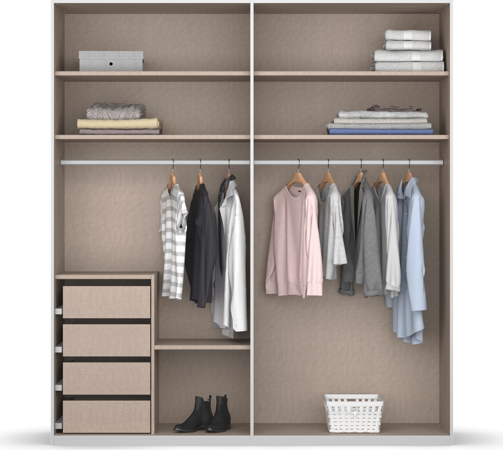 rauch Drehtürenschrank »Skat Meridian«, Glasfront, inkl. Innenspiegel und 4 Innenschubladen