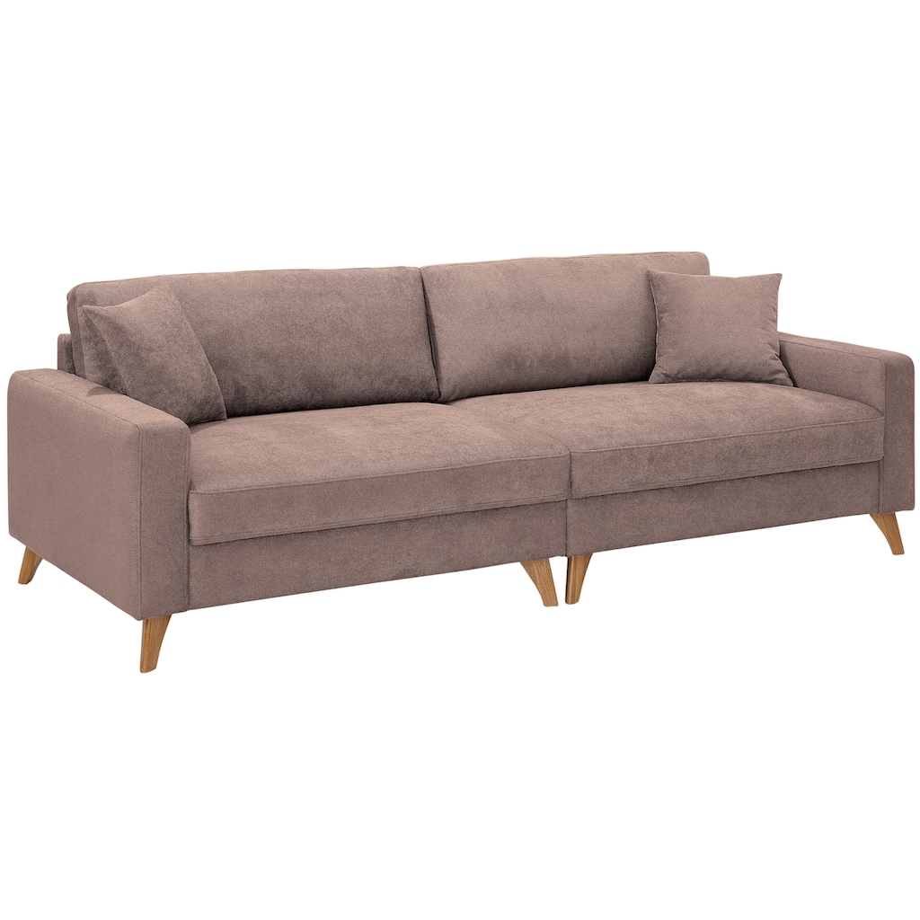 Home affaire Big-Sofa »Stanza Luxus«, Hohe Belastbarkeit pro Sitzplatz: 140kg. 2 Zierkissen, Keder, B/T/H: 254/113/89 cm