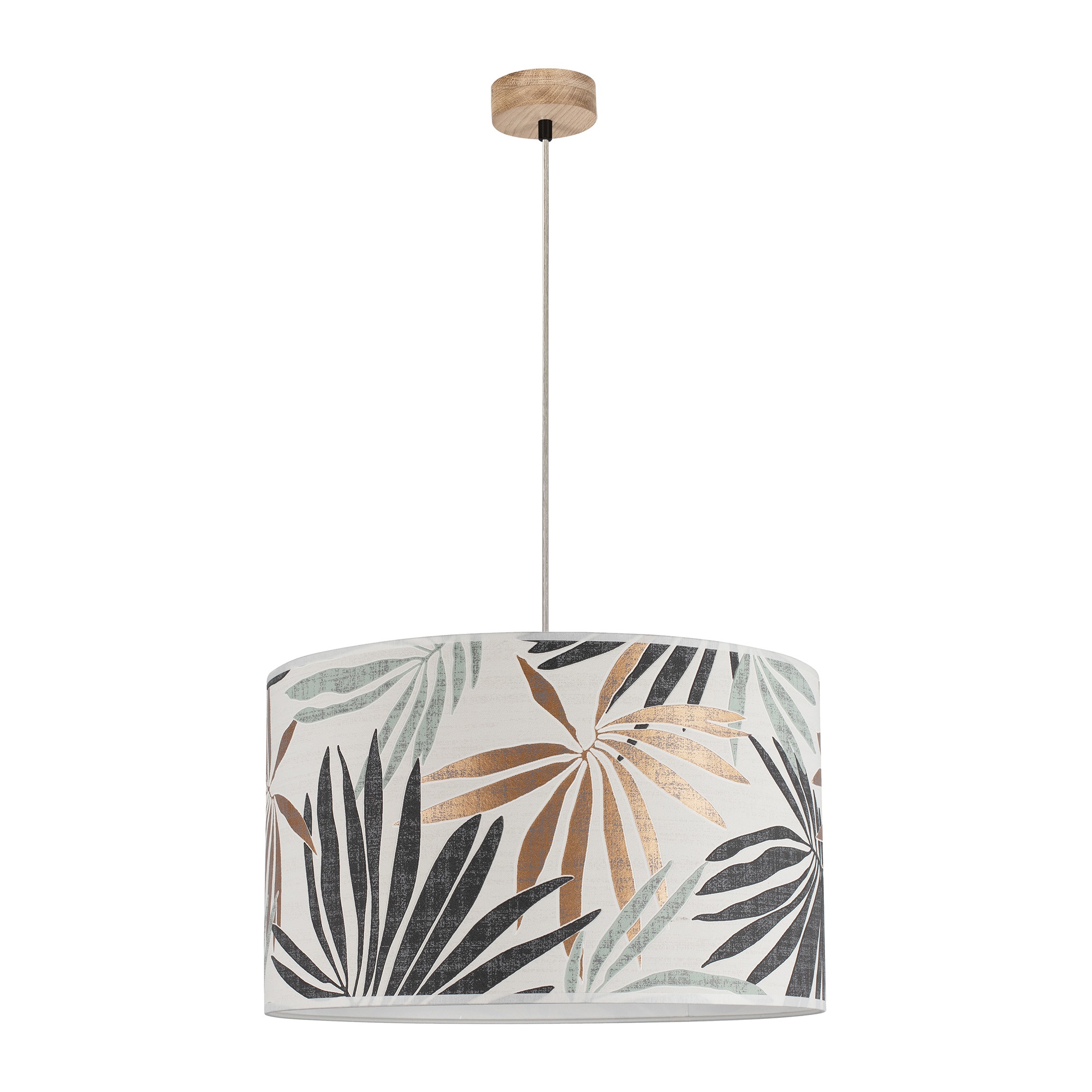 BRITOP LIGHTING Pendelleuchte »HOJA«, E27, Hängeleuchte, Lampenschirm aus laminierter Tapete, Baldachin aus Eichenholz, Kürzbar, Passende LM E27 / exklusive, Made in Europe