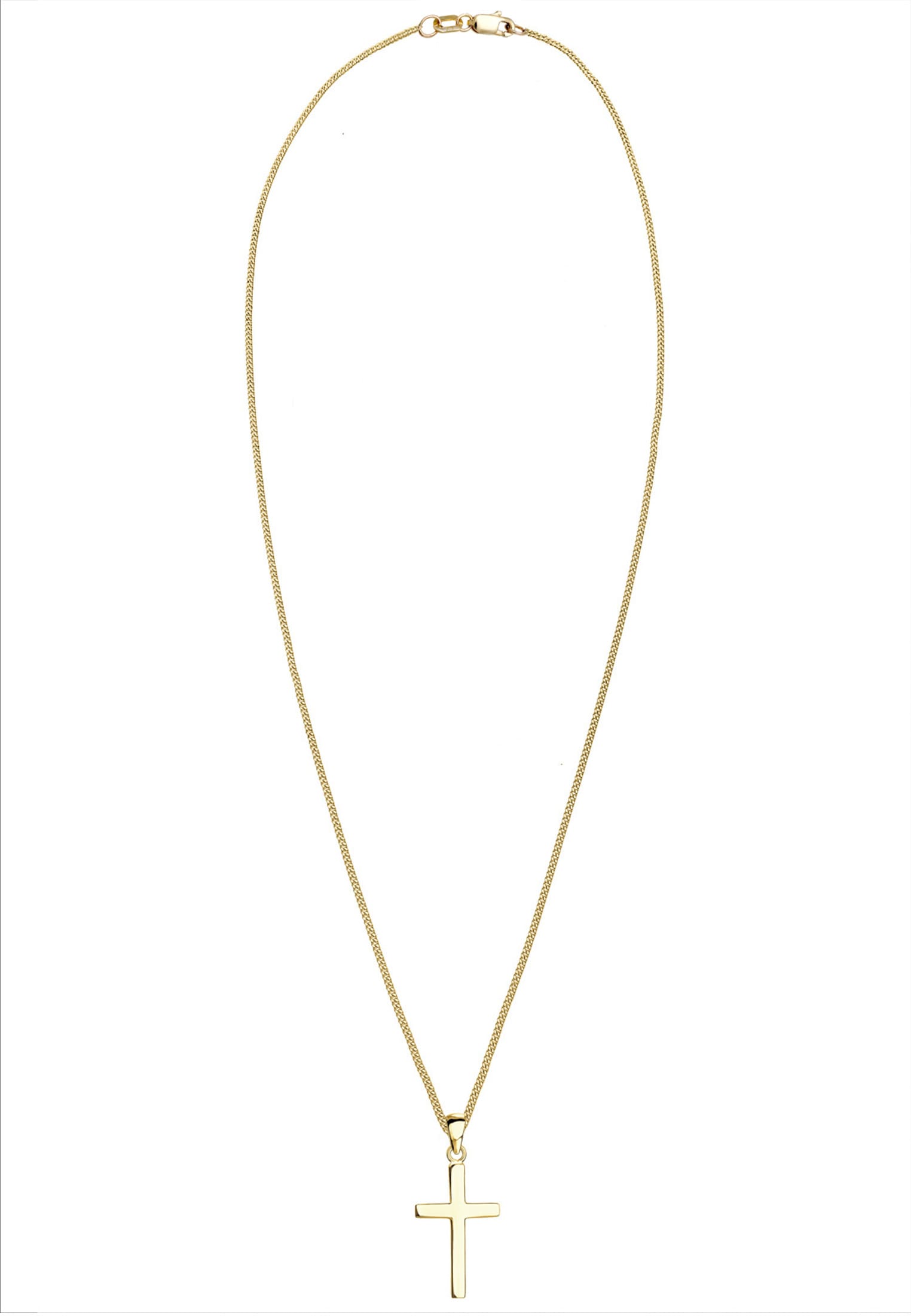 Elli Premium Kette mit Anhänger »Halskette Kreuz Konfirmation Kommunion Glaube 375 Gelbgold«