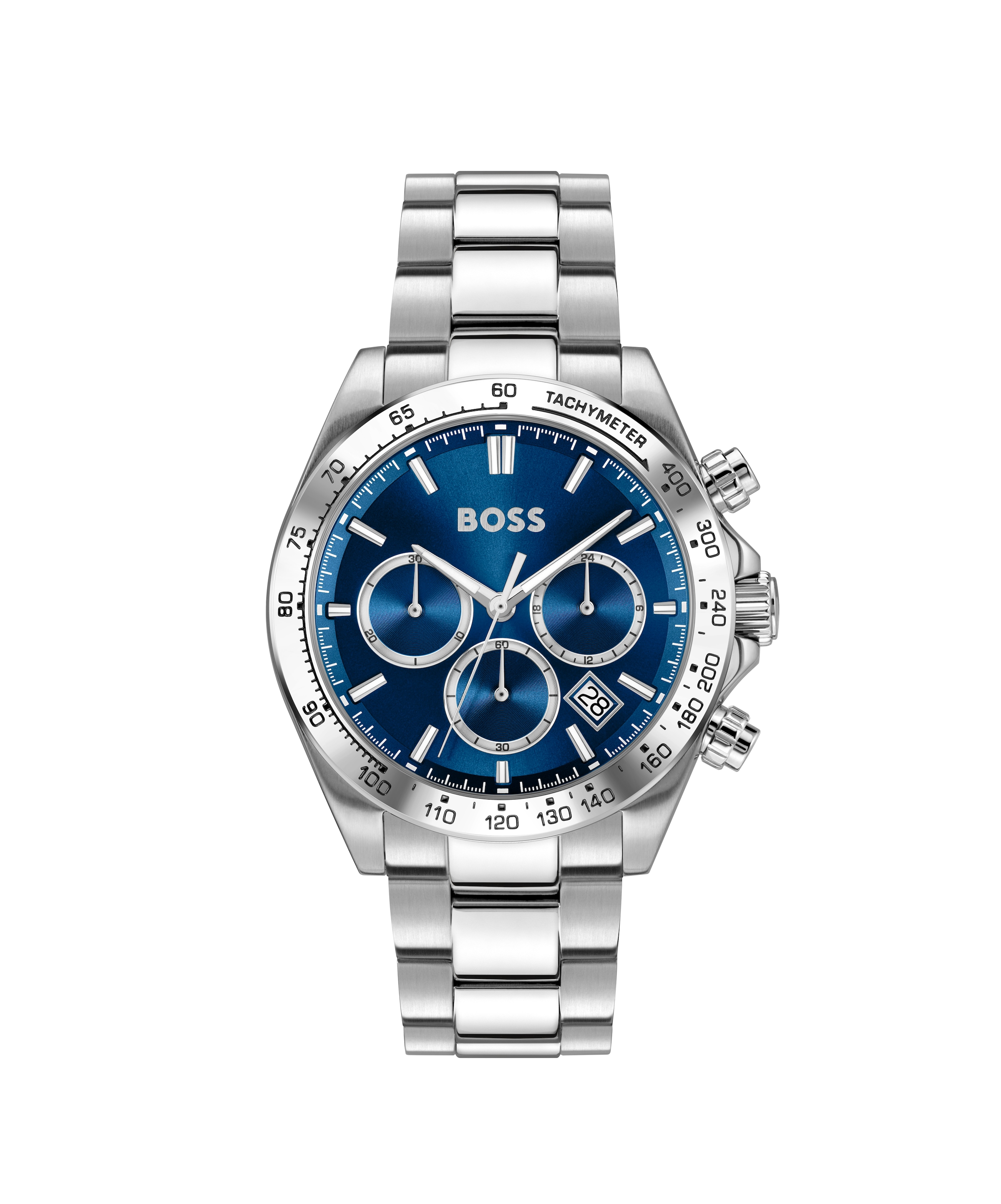 BOSS Chronograph »HERO 2.0« Quarzuhr, Armbanduhr, Herrenuhr, Edelstahlarmband, analog, Tag