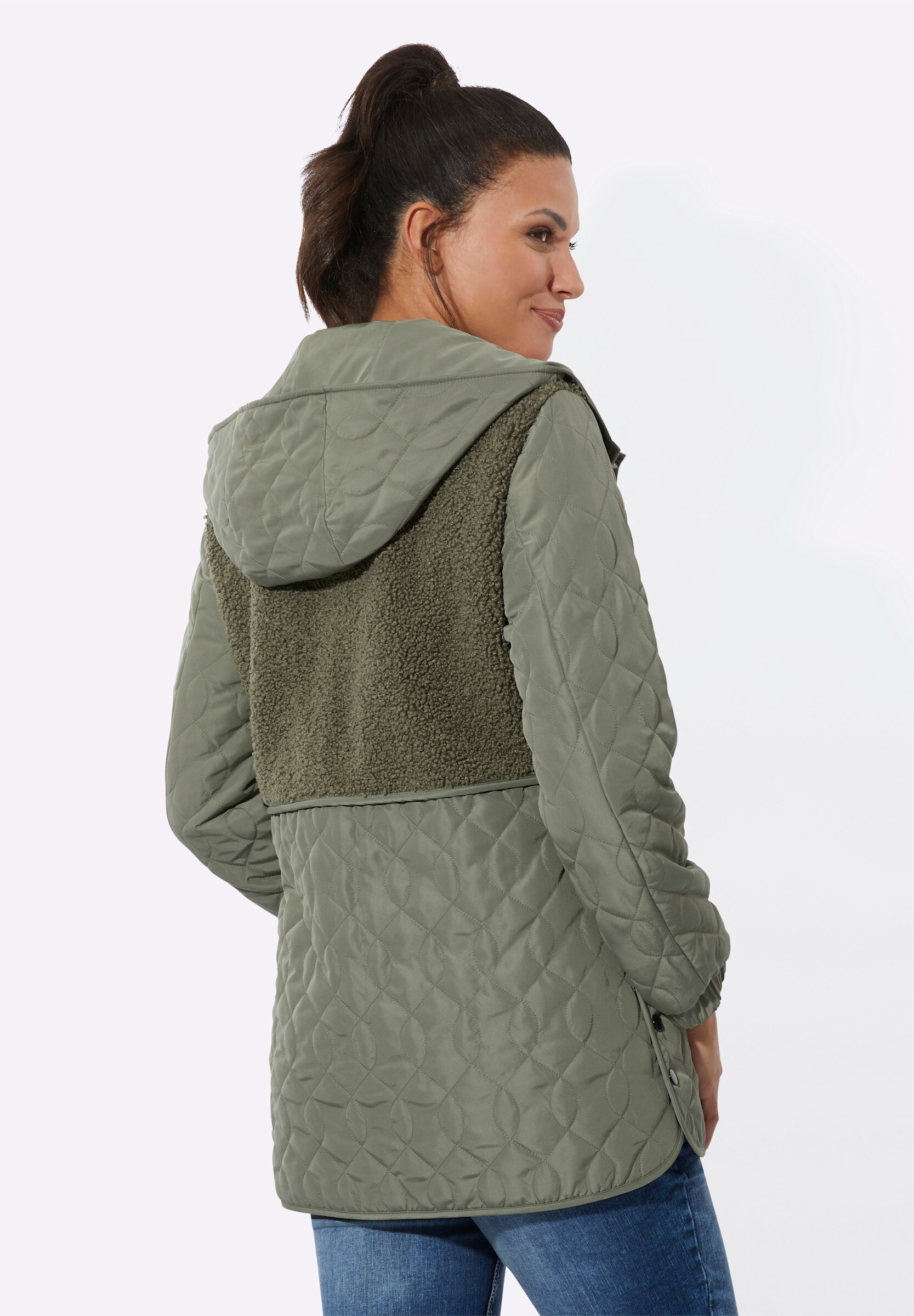 Sieh an! Steppjacke »Jacke Steppjacke mit Teddy-Fleece« mit Kapuze