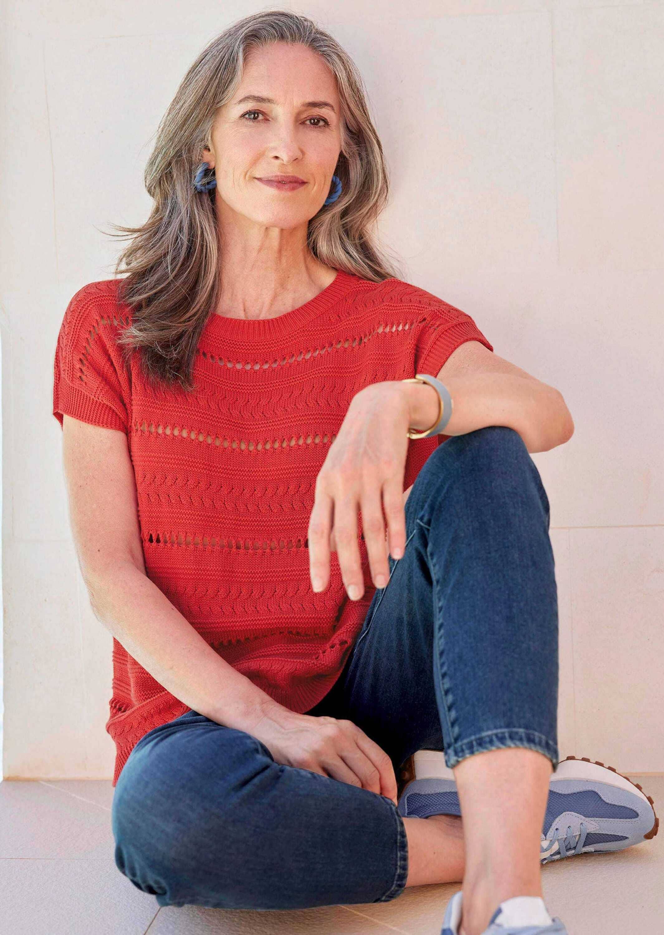 GOLDNER Rundhalspullover »Kurzgröße Stricktop mit U-Boot-Ausschnitt«