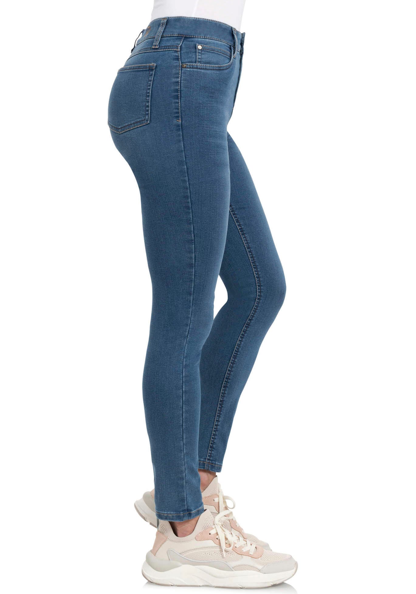 wonderjeans High-waist-Jeans »High Waist WH72«, Hoch geschnitten mit leicht verkürztem Bein