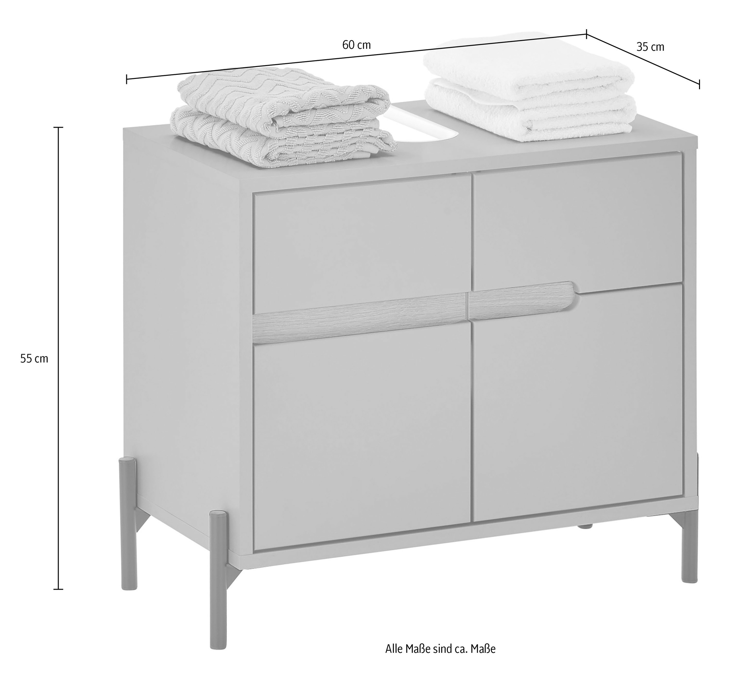 BASIC by Balculina Waschbeckenunterschrank »Avanto B/H/T 60x55x35 cm« 1 Stk. tlg.