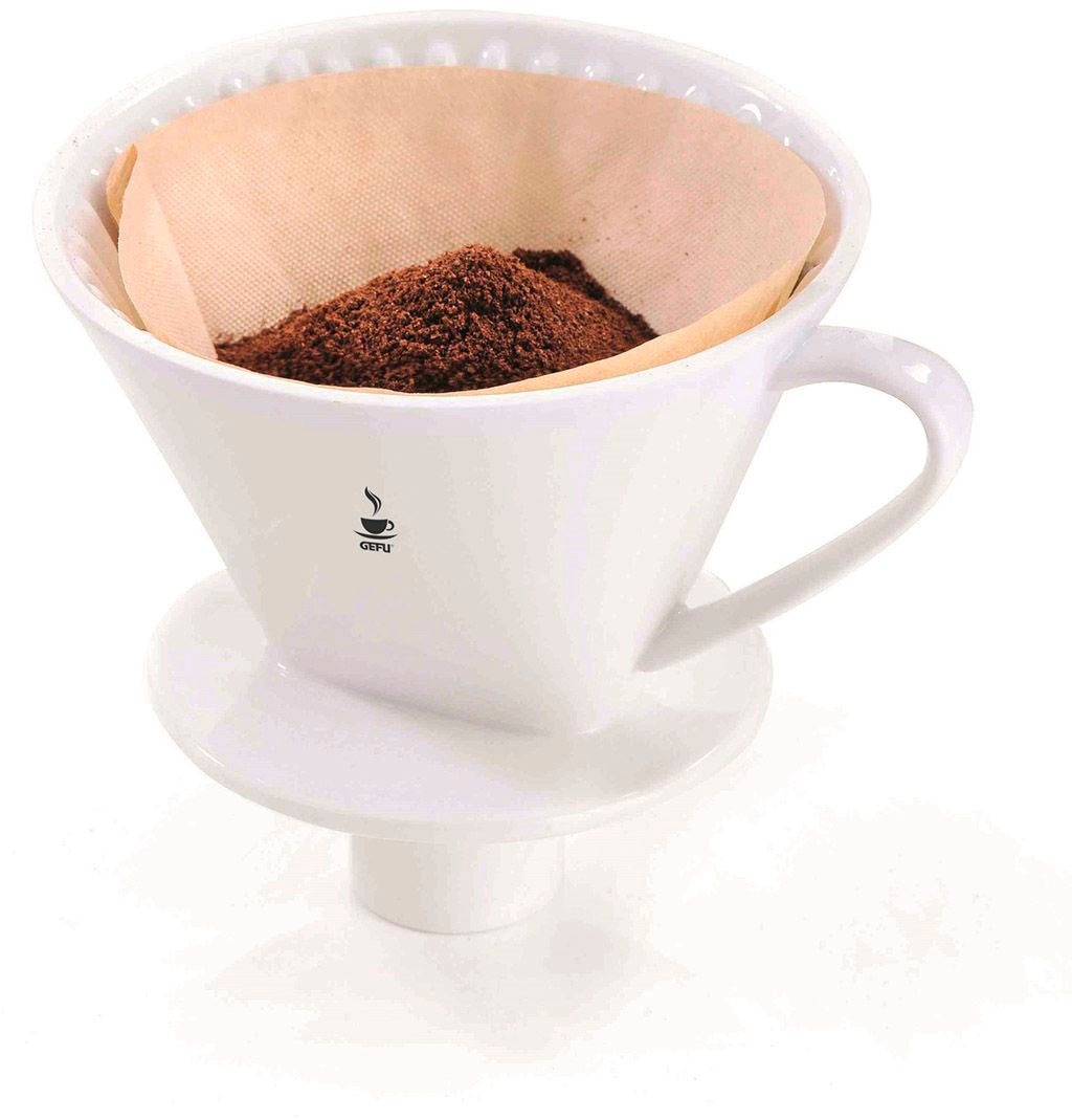 Gefu Permanentfilter »SANDRO« geeignet für handelsübliche Papierfiltertüten der Größe 4. Porzellan in weiß, Größe 0