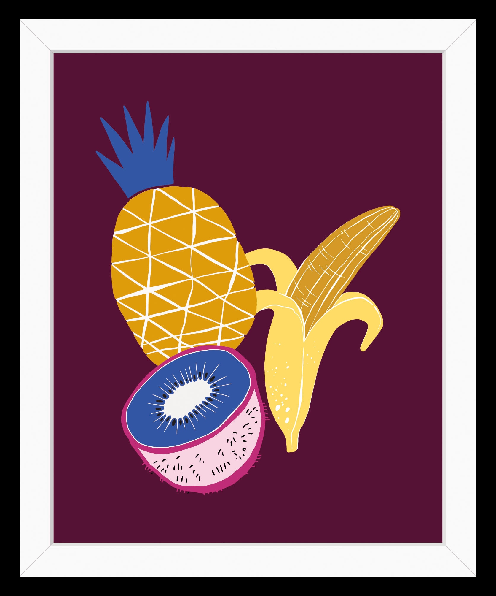 queence Bild »Maya« Essen | Figuren | Kunst | Lebensmittel | Obst | Obst Bilder 1 Stk. tlg. HD Premium Poster-Druck inkl. Holzrahmen