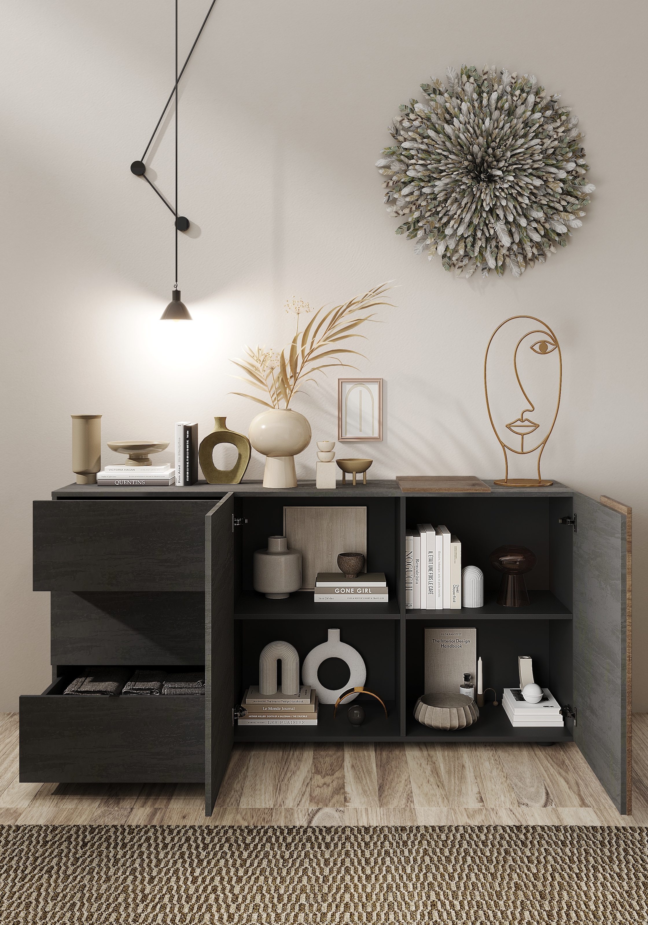 Home affaire Sideboard »Venus, Kommode« Breite 181 cm