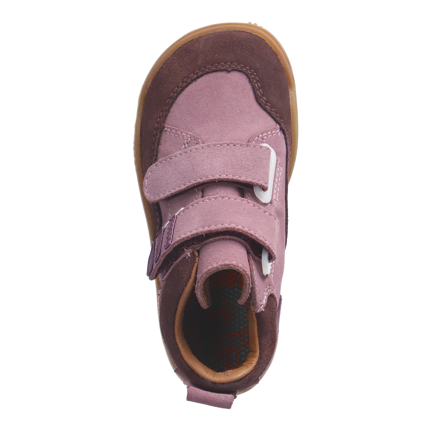 qnuffs Barfußschuh »Kastanie«  Klettschuh, mit Namensschild an der Ferse, kürzbarer Klettriemen