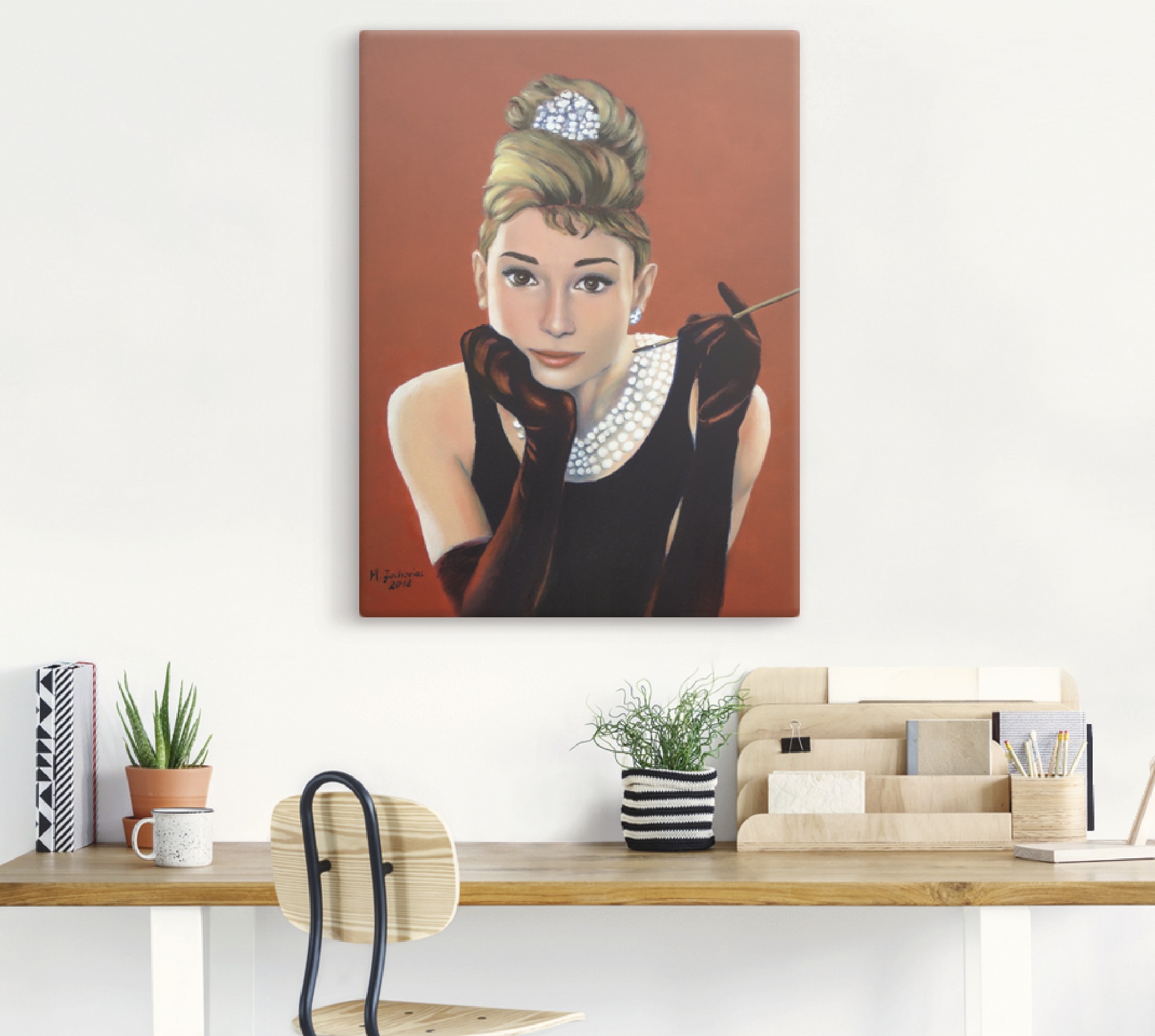 Artland Wandbild »Audrey Hepburn Porträt«, Stars, (1 St.), als Alubild, Outdoorbild, Leinwandbild, Poster, Wandaufkleber
