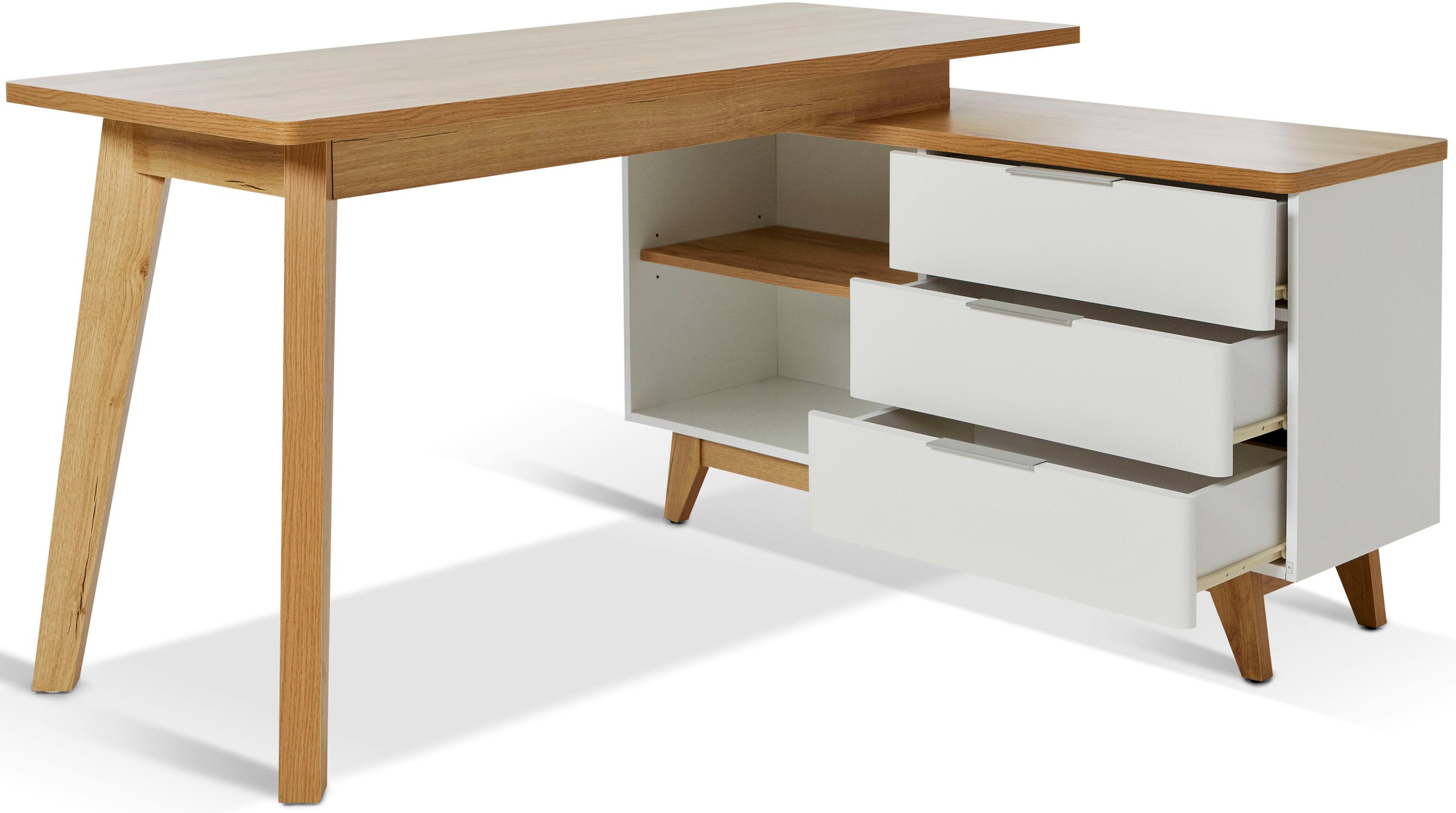 Jahnke Eckschreibtisch »LIBRE D 240 E«, (1 St.), wechselseitig montierbar, Breite ca. 140 cm