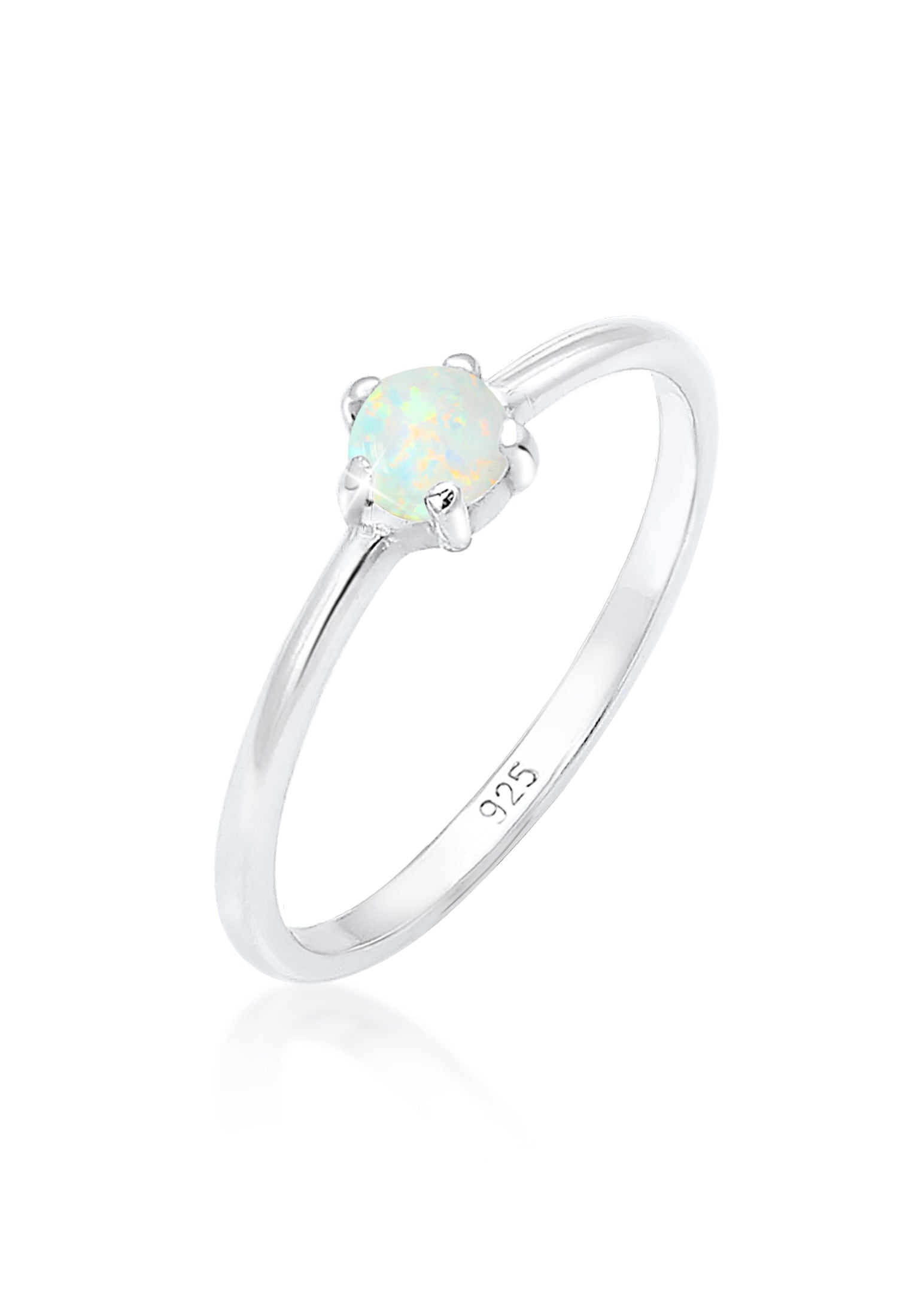 Elli Fingerring »Silberring mit synth. Opal rund 925er Silber«
