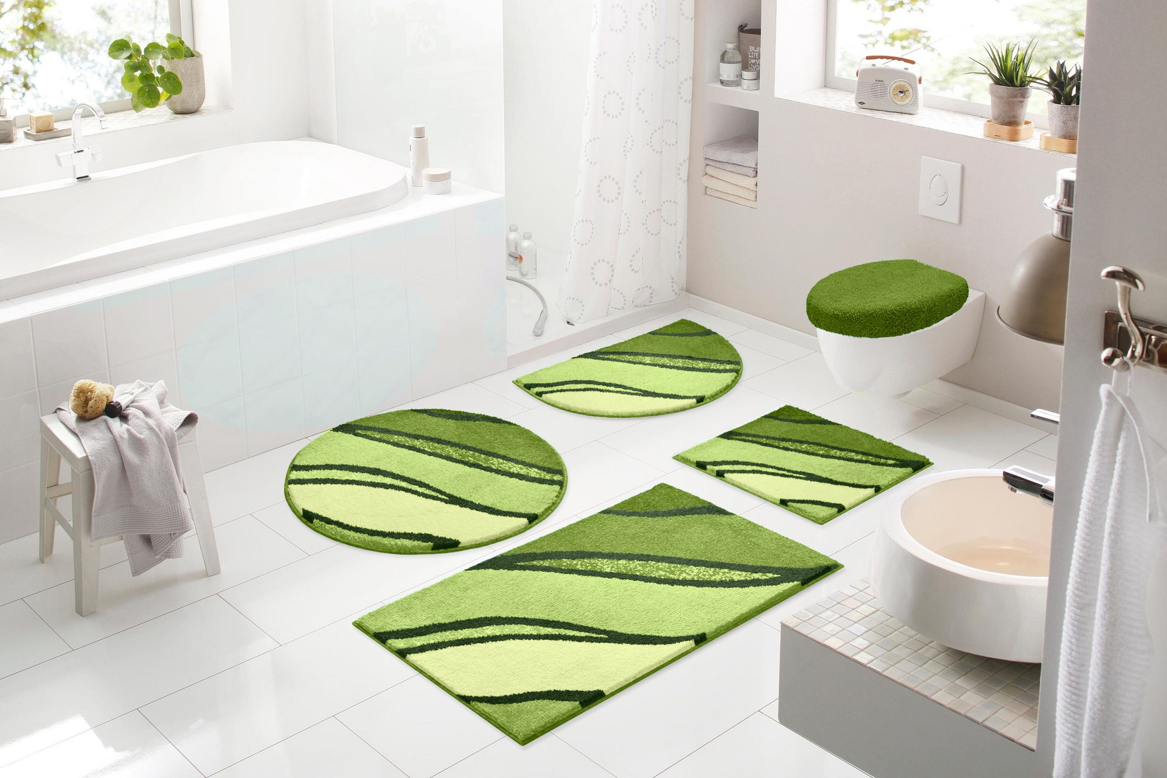Grund Badematte »Belize, Badvorleger, Badezimmer Teppich, sehr weich«, rutschhemmend beschichtet, schnell trocknend-fußbodenheizungsgeeignet, weiche Haptik, auch als 3 teiliges Set erhältlich, Made in Europe