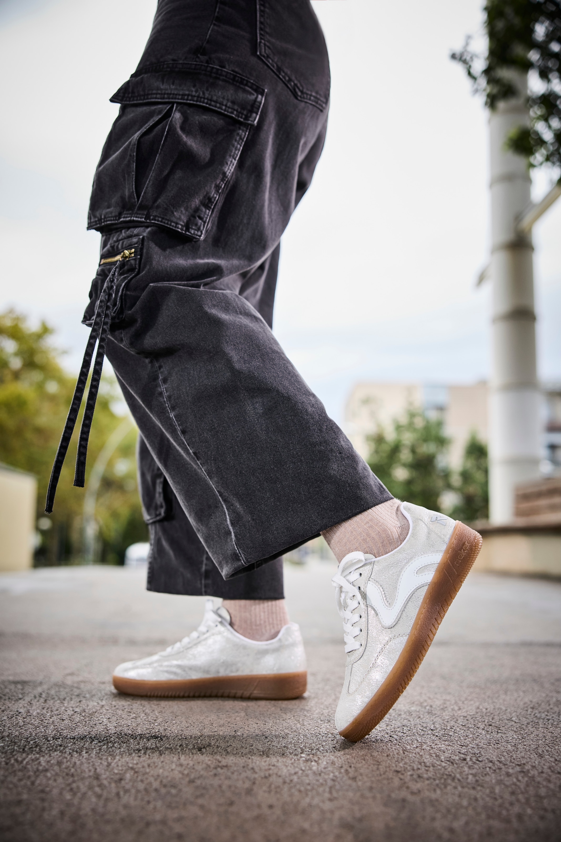 RIEKER Sport Plateausneaker, Freizeitschuh, Halbschuh, Schnürschuh in veganer Verarbeitung