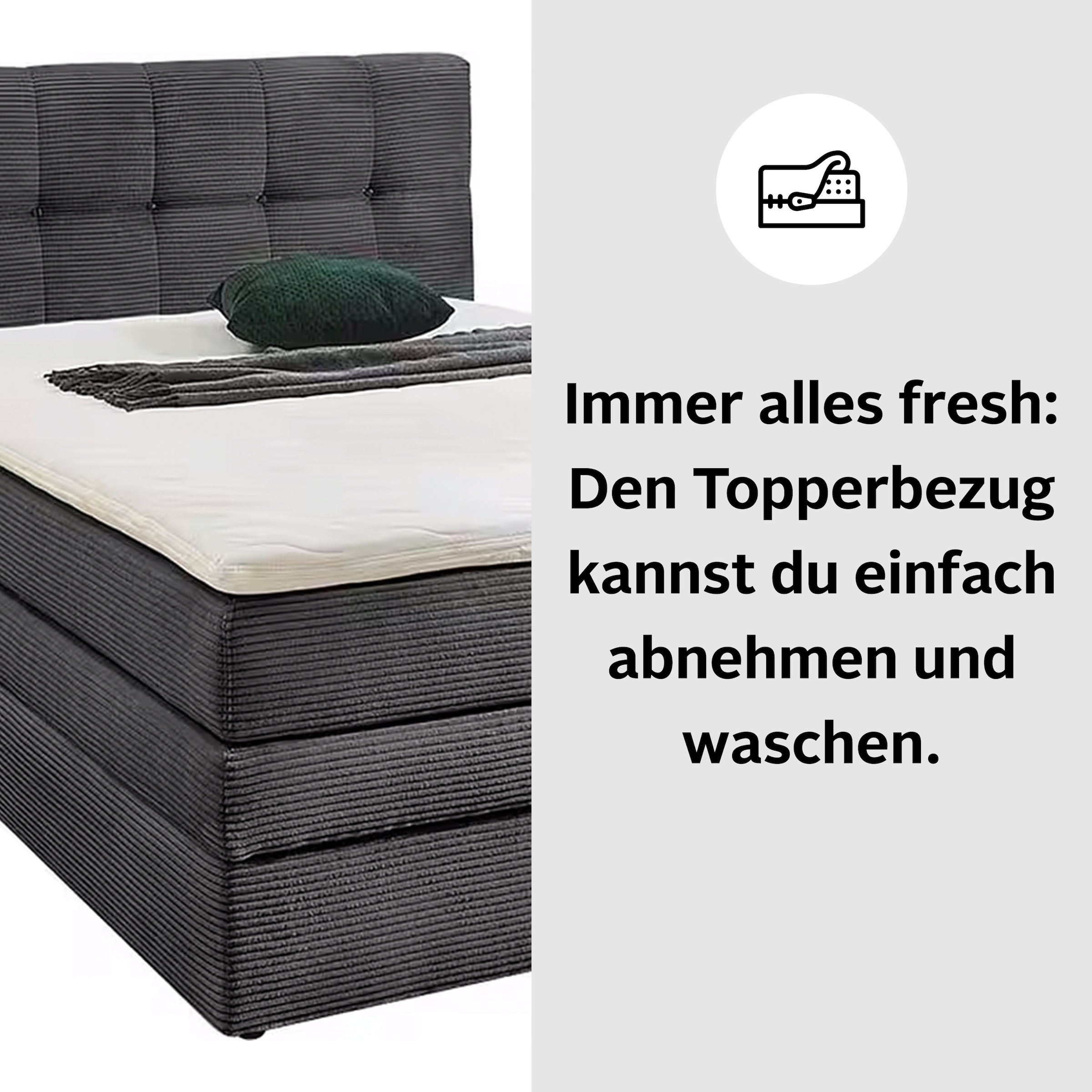 Jockenhöfer Gruppe Boxspringbett Amy, mit Bettkasten und Kaltschaum-Topper