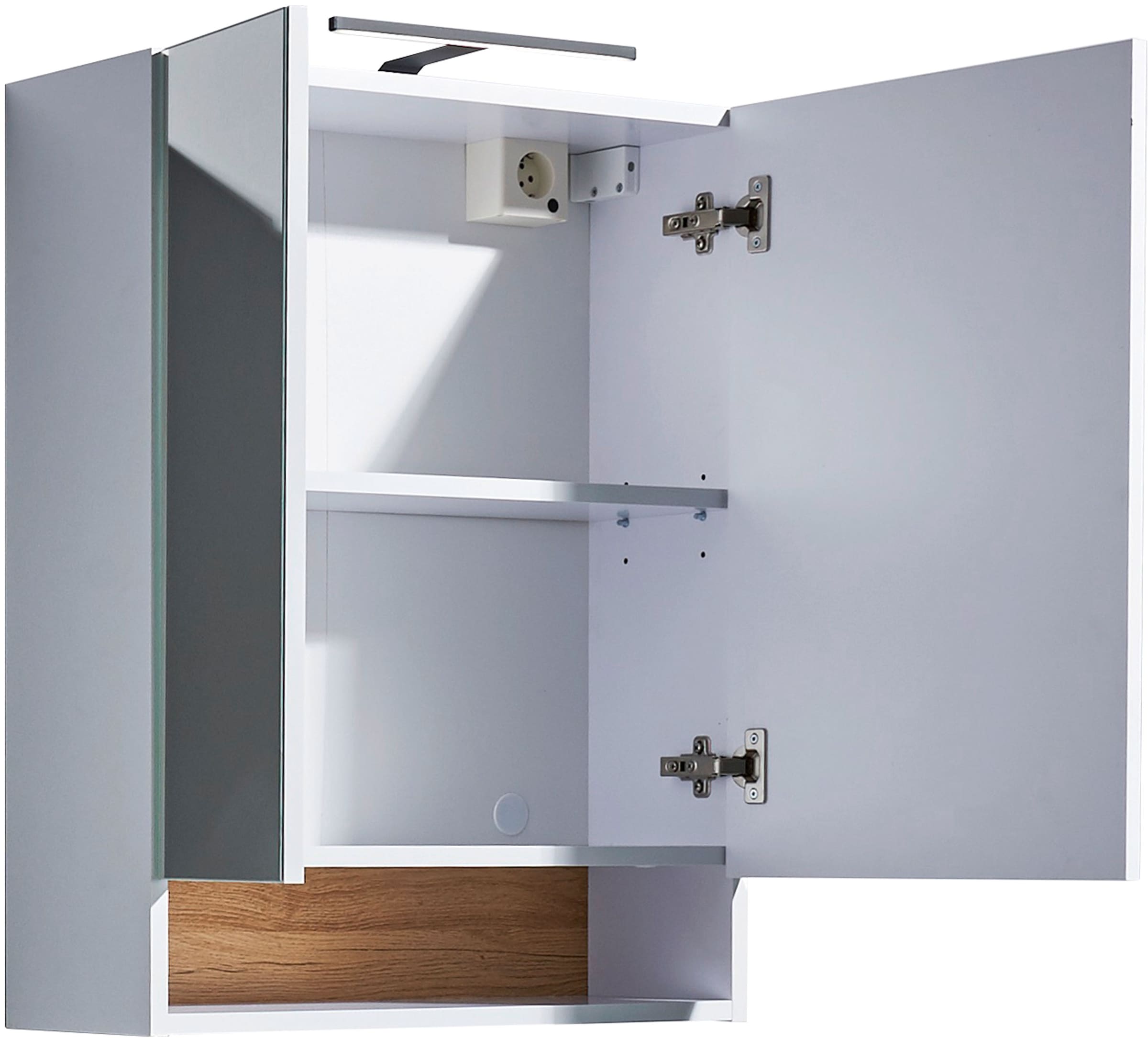 BASIC by Balculina Spiegelschrank »Denver Spiegelschrank, Badezimmerschrank BxHxT 60x75x22« 1 Stk. tlg. Breite 60 cm, Tür L/R montierbar, Softclose