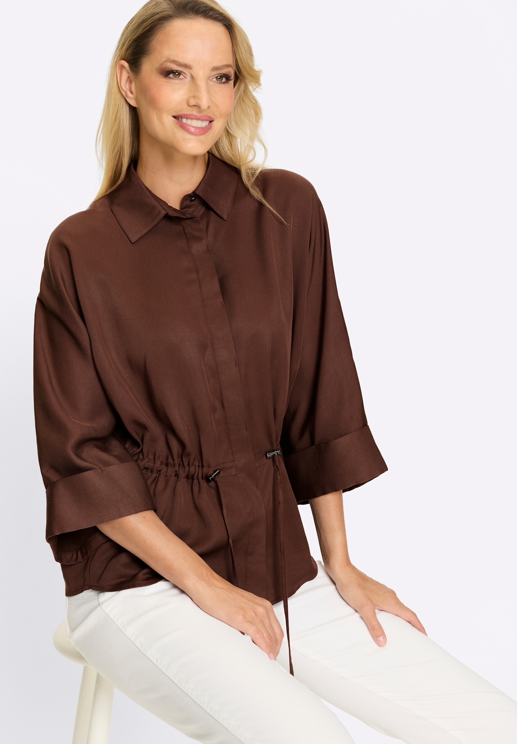 heine Hemdbluse »Hemdbluse Hemdbluse Mit Gummizug in der Taille«