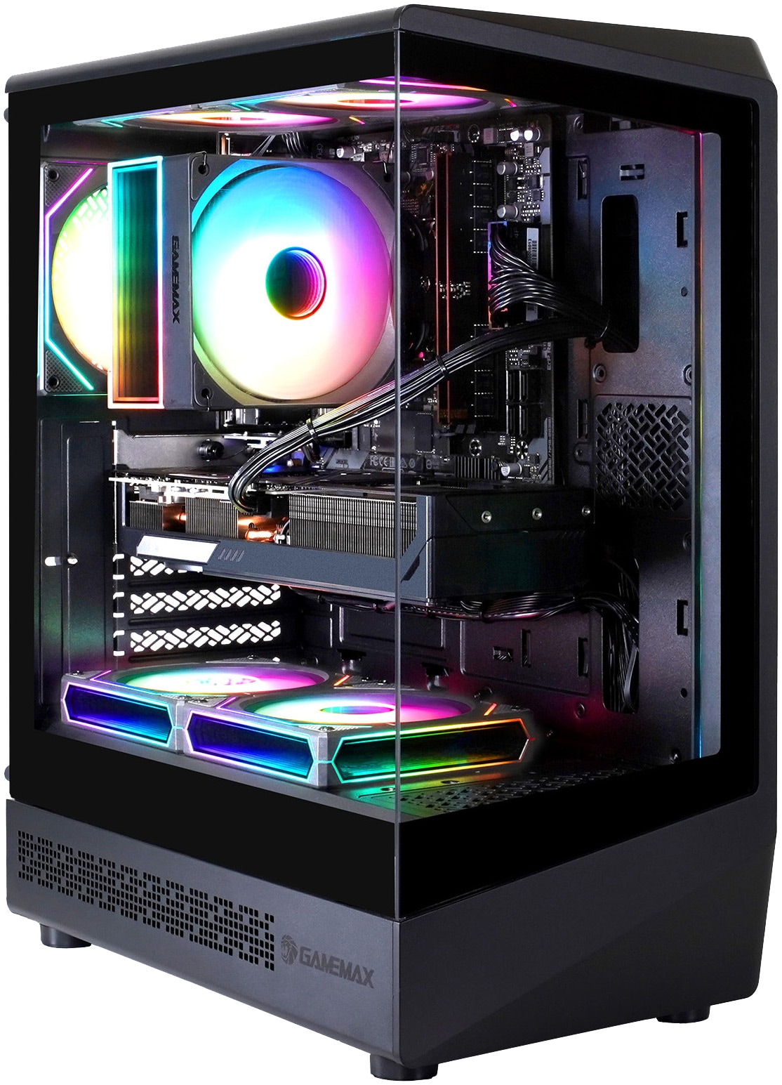 GAMEMAX Gaming-PC-Komplettsystem »GigaDeal VISTA COC AB 2794 Ryzen 5 7500F 16GB DDR5 1TB SSD RX 9070« 32 ″ AMD Ryzen 5 Radeon™ RX 9070 16 GB RAM 1.000 GB SSD Windows 11, DDR5 RAM + Gigabyte GS32QCA LED-Monitor Curved, 80 cm 32"