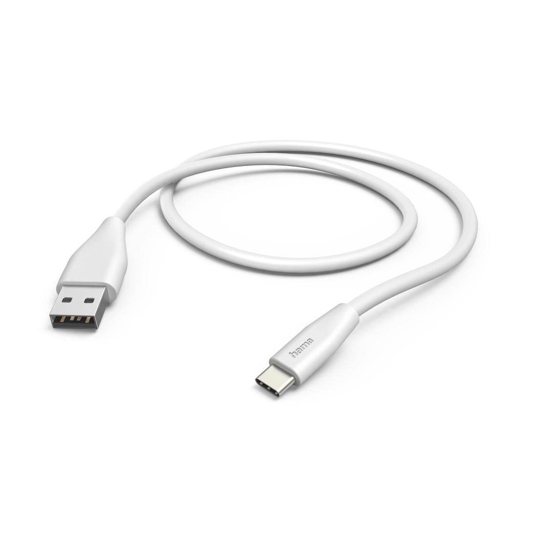 Hama USB-Kabel »Ladekabel, USB A, USB C, 1,5 m, Weiß«, USB-C-USB Typ A, 150 cm