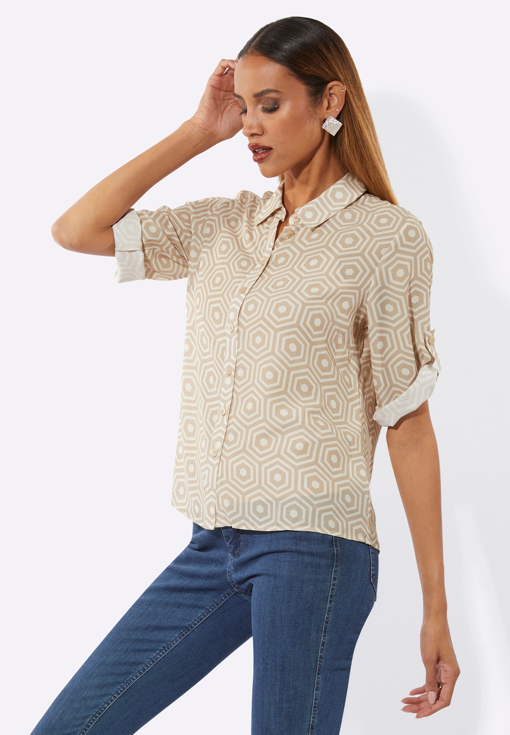 creation L Klassische Bluse »Bluse Hemdbluse in pflegeleichter Qualität«
