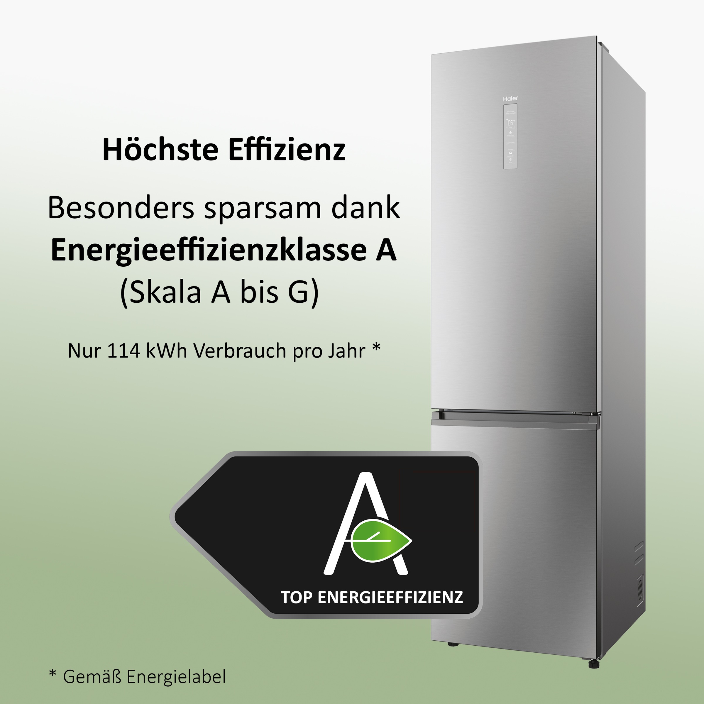 Haier Kühl-/Gefrierkombination Combi 2D 60 »HDPW7620ANPK« 205 cm hoch 59,5 cm breit Daylight: LED-Lichtsäule für optimale Sicht