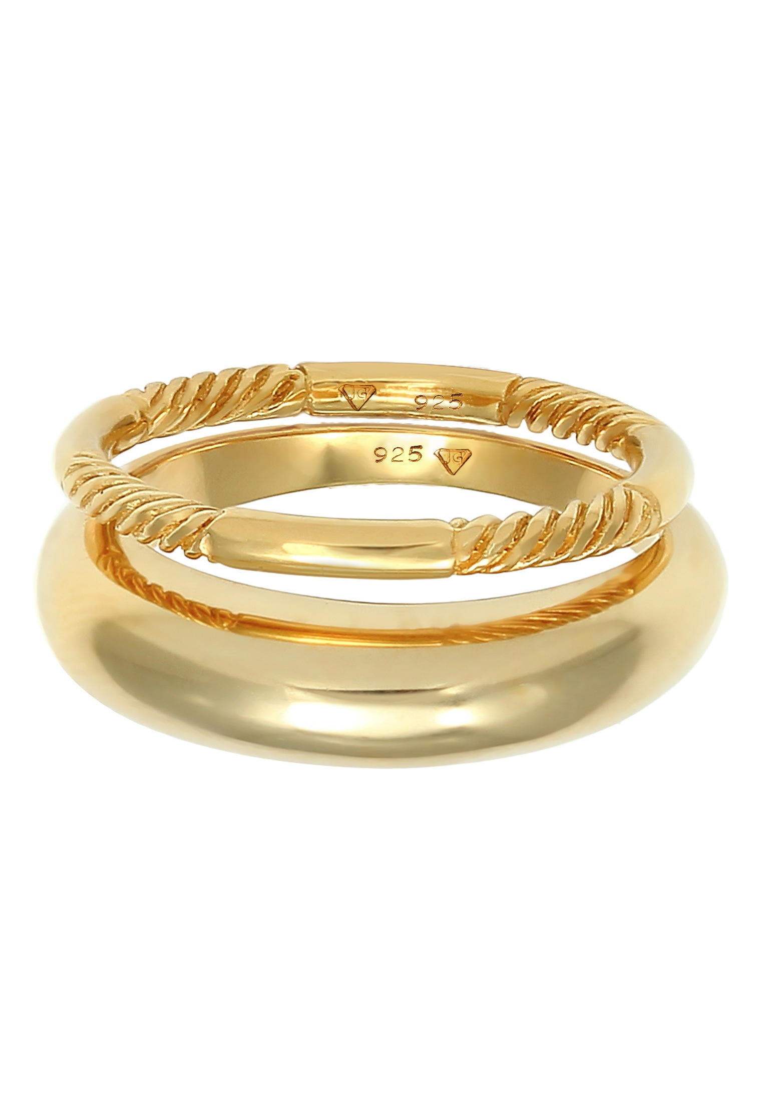 Elli Ring-Set »Ring Bandring Gedreht Basic Set (2 tlg) 925 Silber«