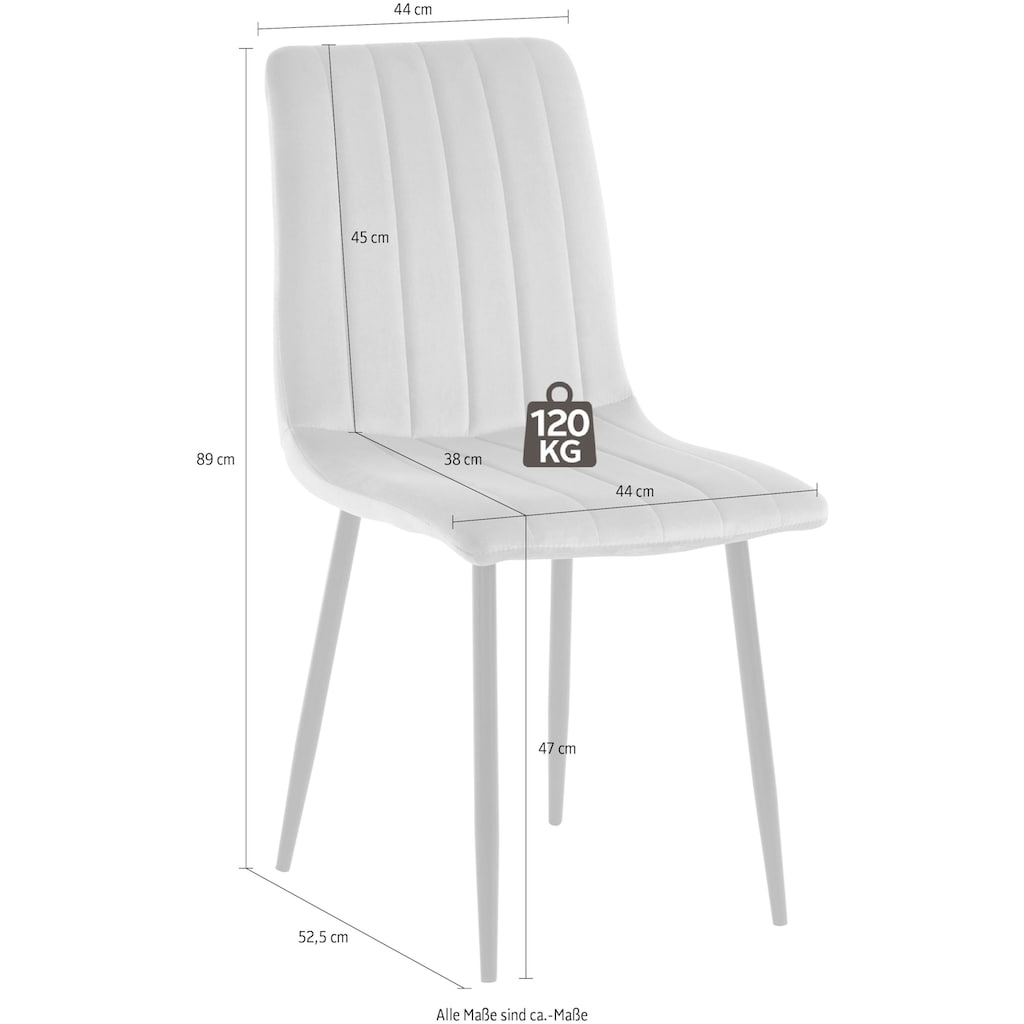 INOSIGN Esszimmerstuhl »Bodo«, 2 St., Veloursstoff