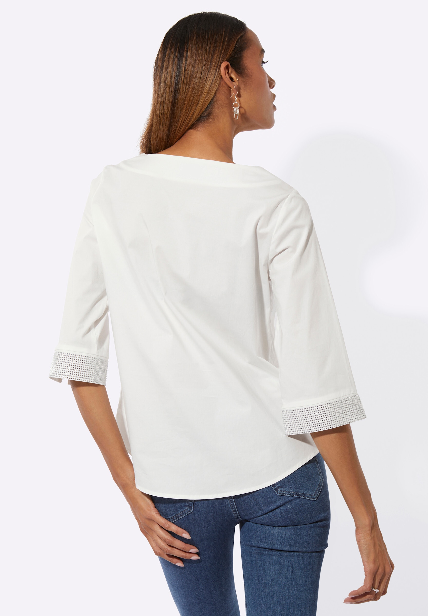creation L Schlupfbluse »Schlupfbluse Schlupfbluse mit abgerundetem Saum«