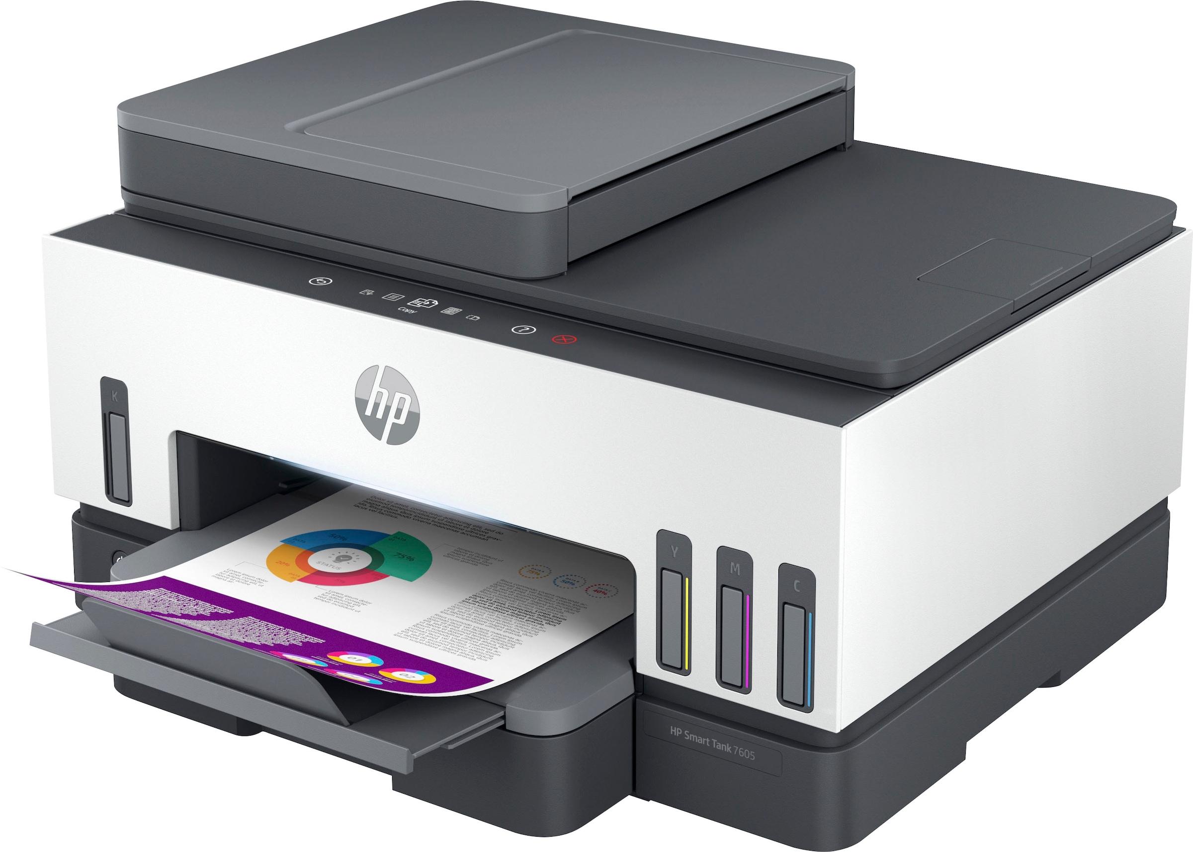 HP Multifunktionsdrucker »Smart Tank 7605«, Ohne Patronen, kompromisslos und bis 3 Jahre Tinte im Lieferumfang.