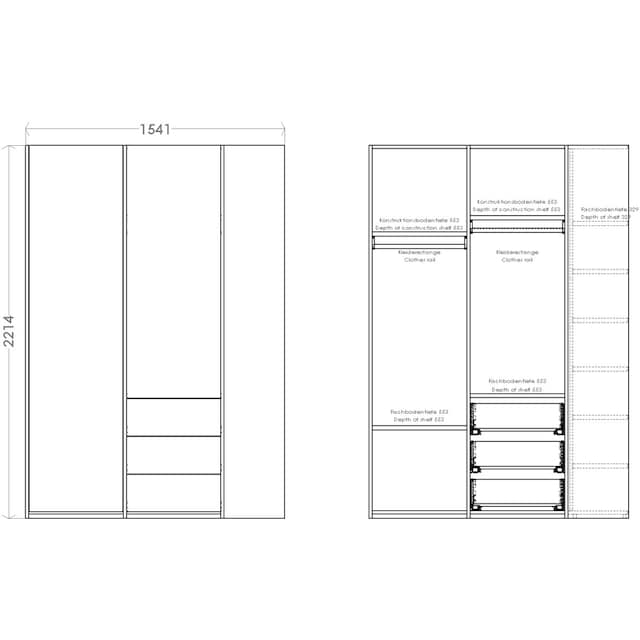 Müller SMALL LIVING Kleiderschrank »Modular Plus Variante 2«, inklusive 3  kleinen Schubladen im rechten Schrankteil kaufen online bei OTTO